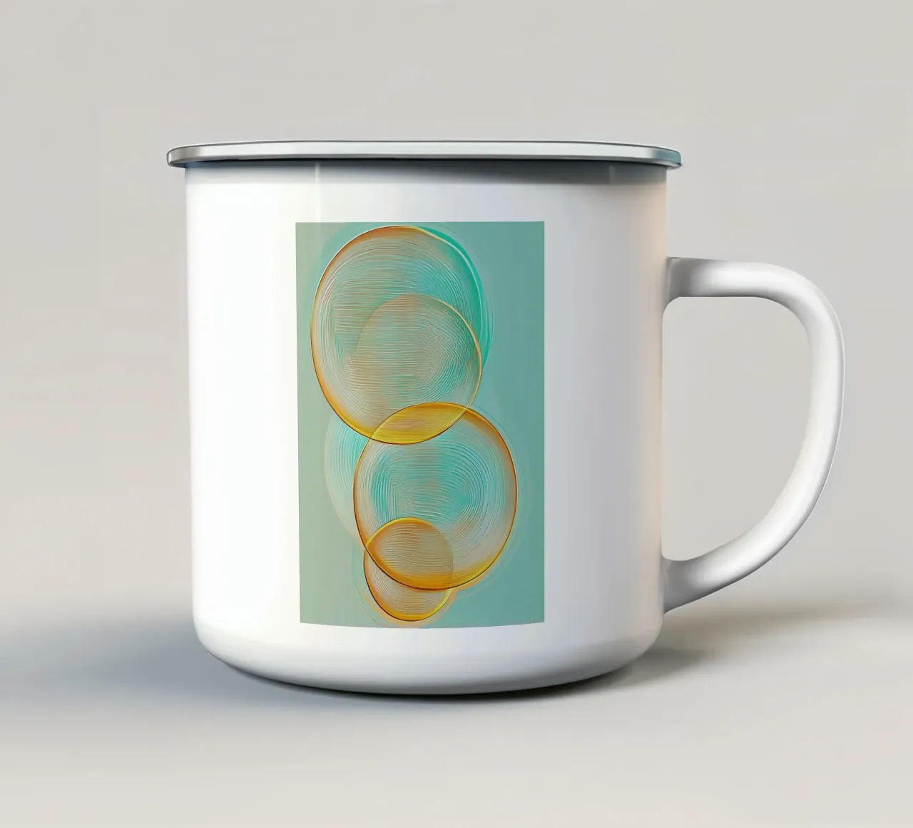 Cerchi astratti tazza in smalto da Imagine