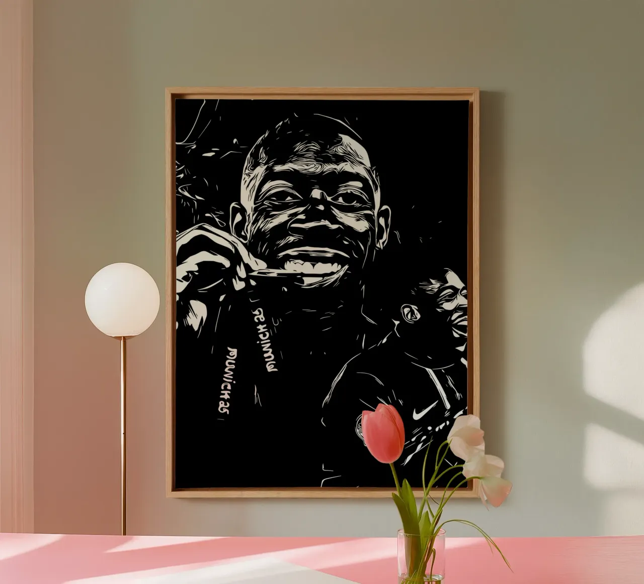 Arte della vittoria di Ousmane Dembélé tela con Cornice a cassetta da dark eagle