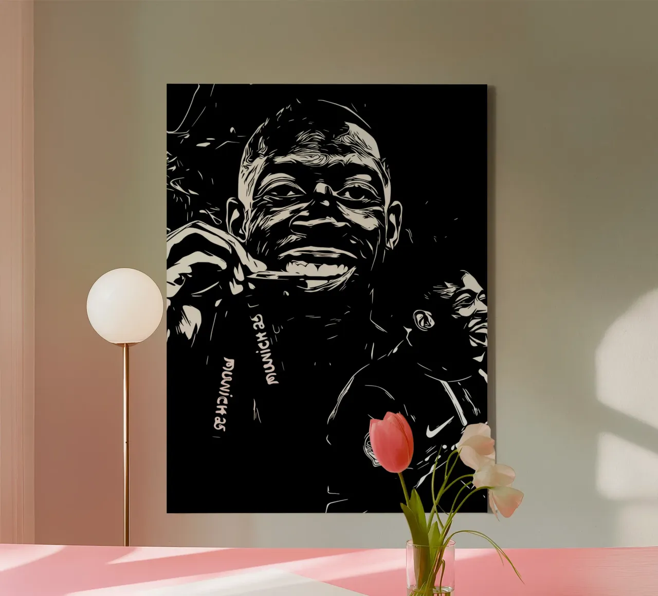 Arte della vittoria di Ousmane Dembélé tela con Cornice a cassetta da dark eagle