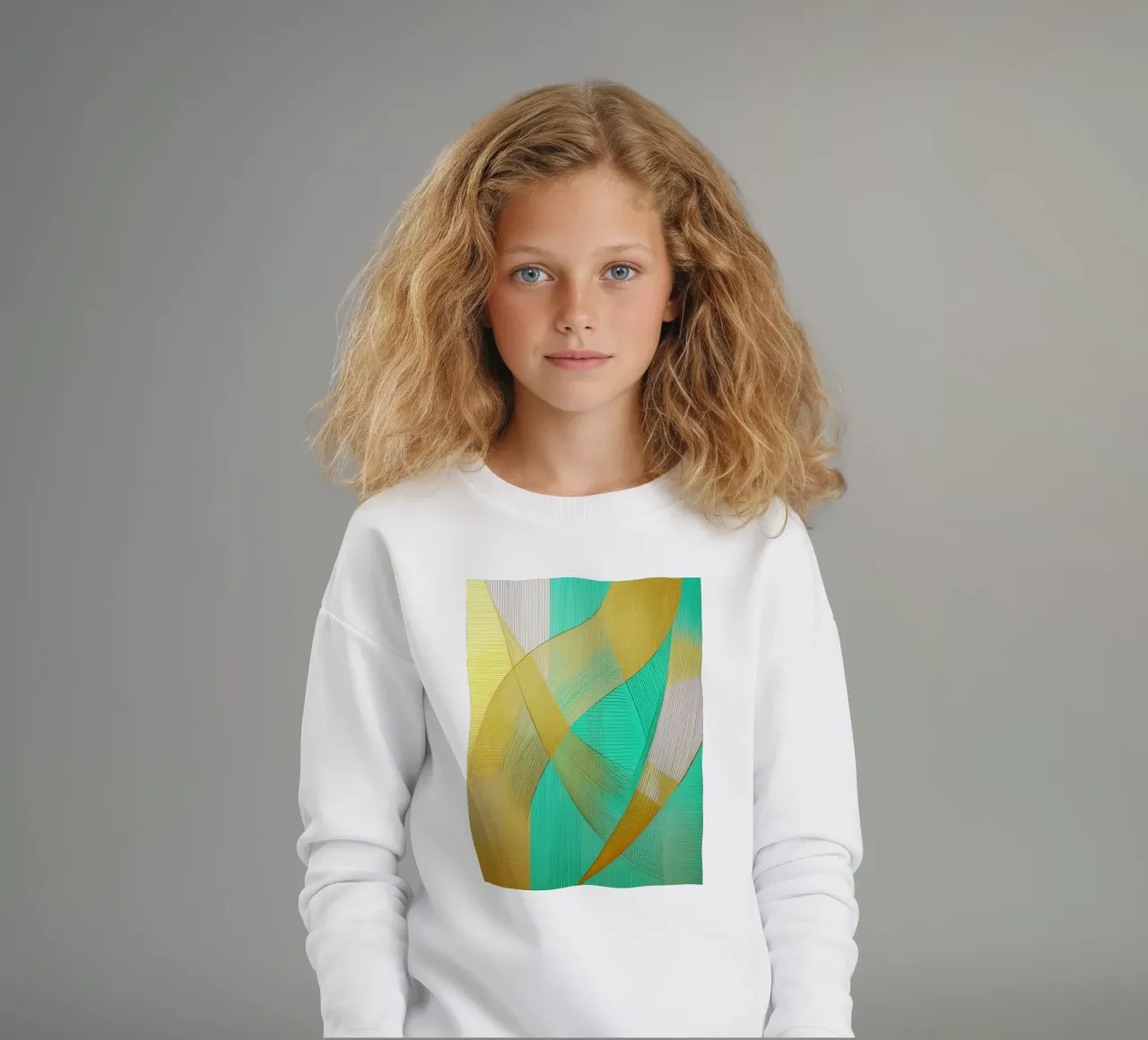 Forme astratte in oro e turchese felpa bambino da Imagine