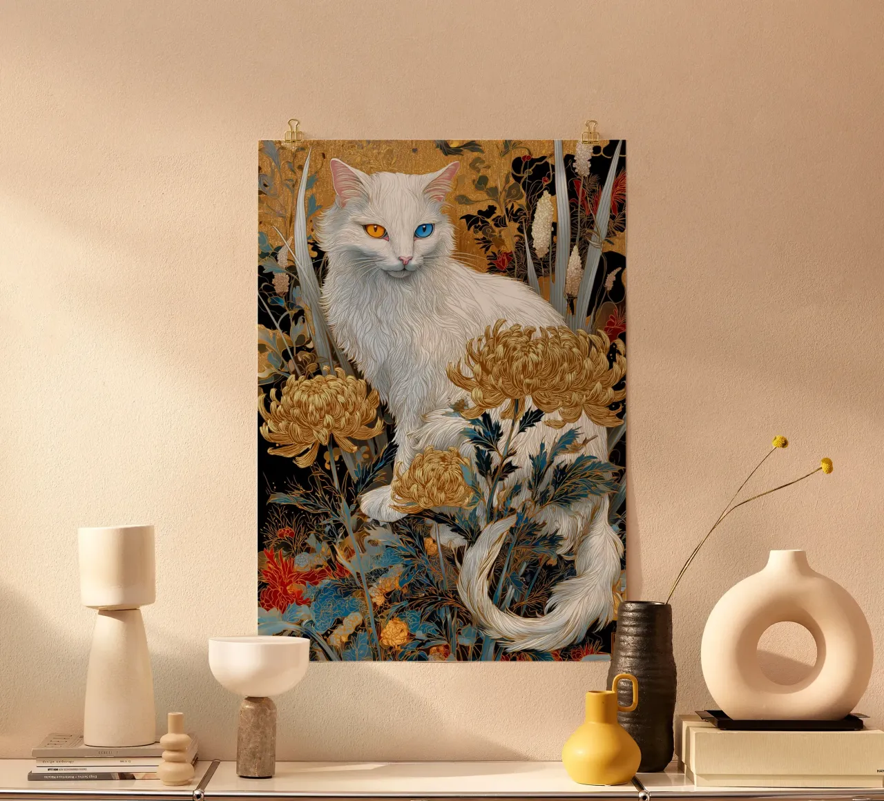 Gatto Ukiyo-e poster da Voxel Visionaries