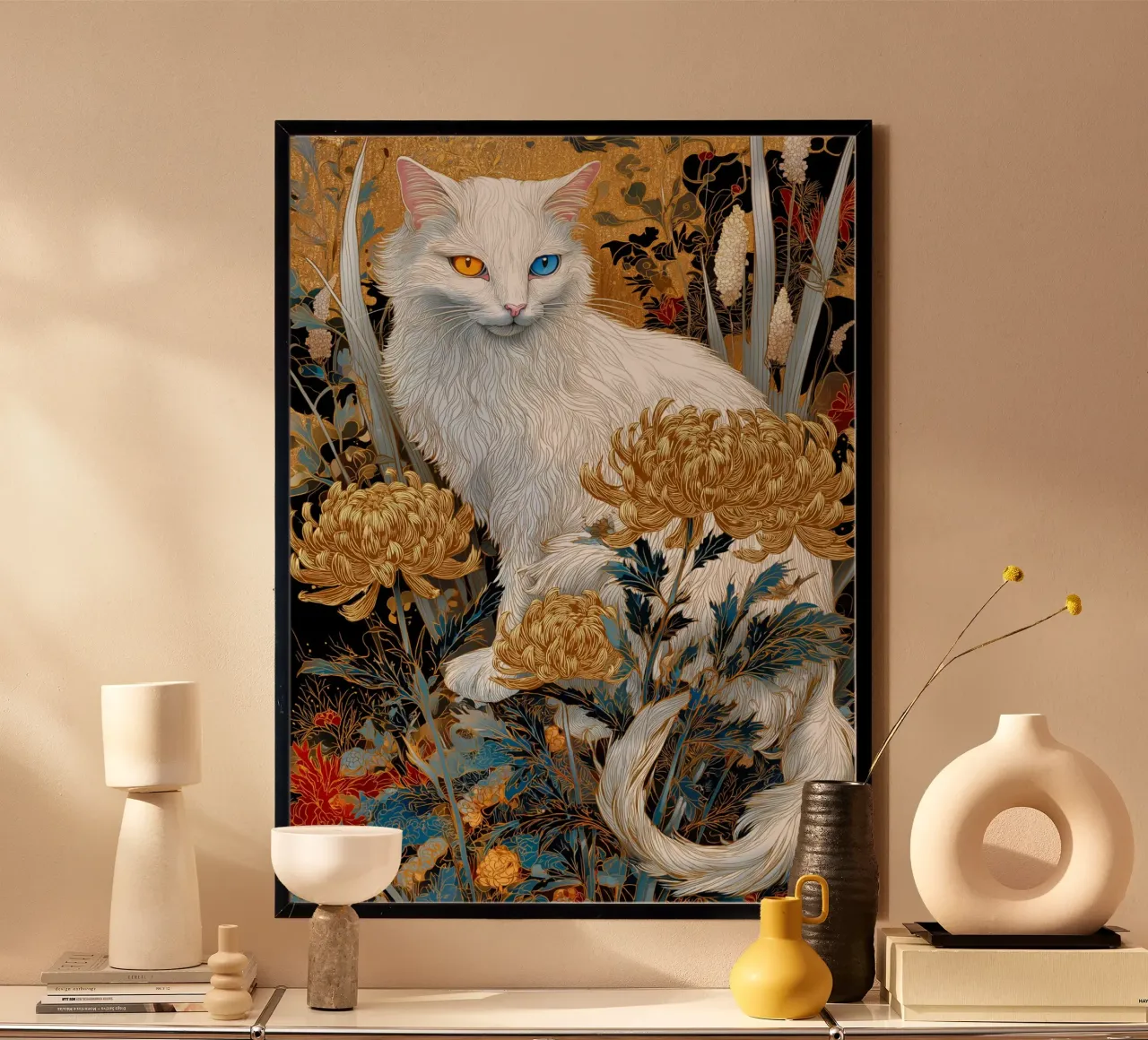 Gatto Ukiyo-e poster da Voxel Visionaries