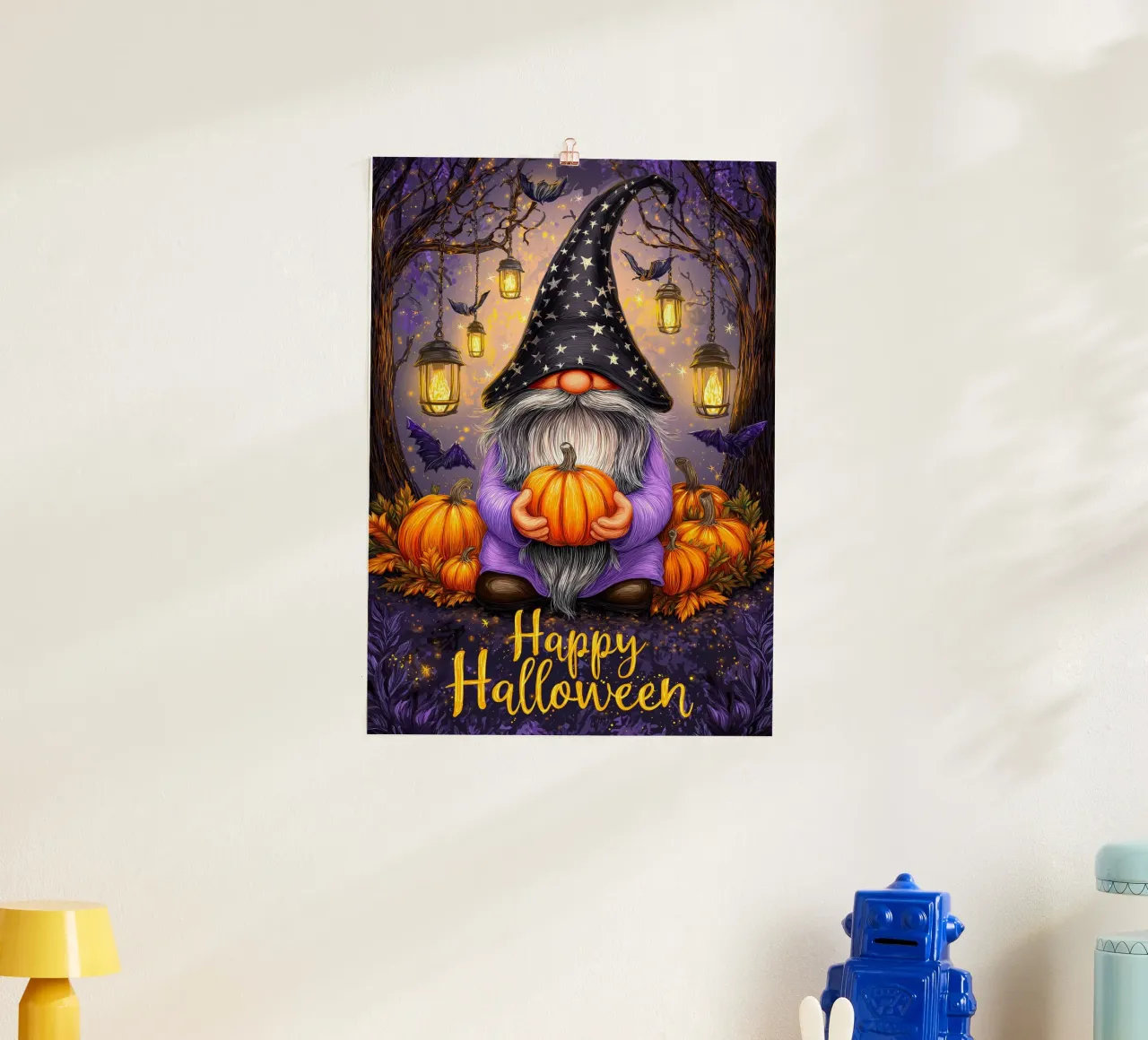 Mago e zucca di Halloween poster da Voxel Visionaries