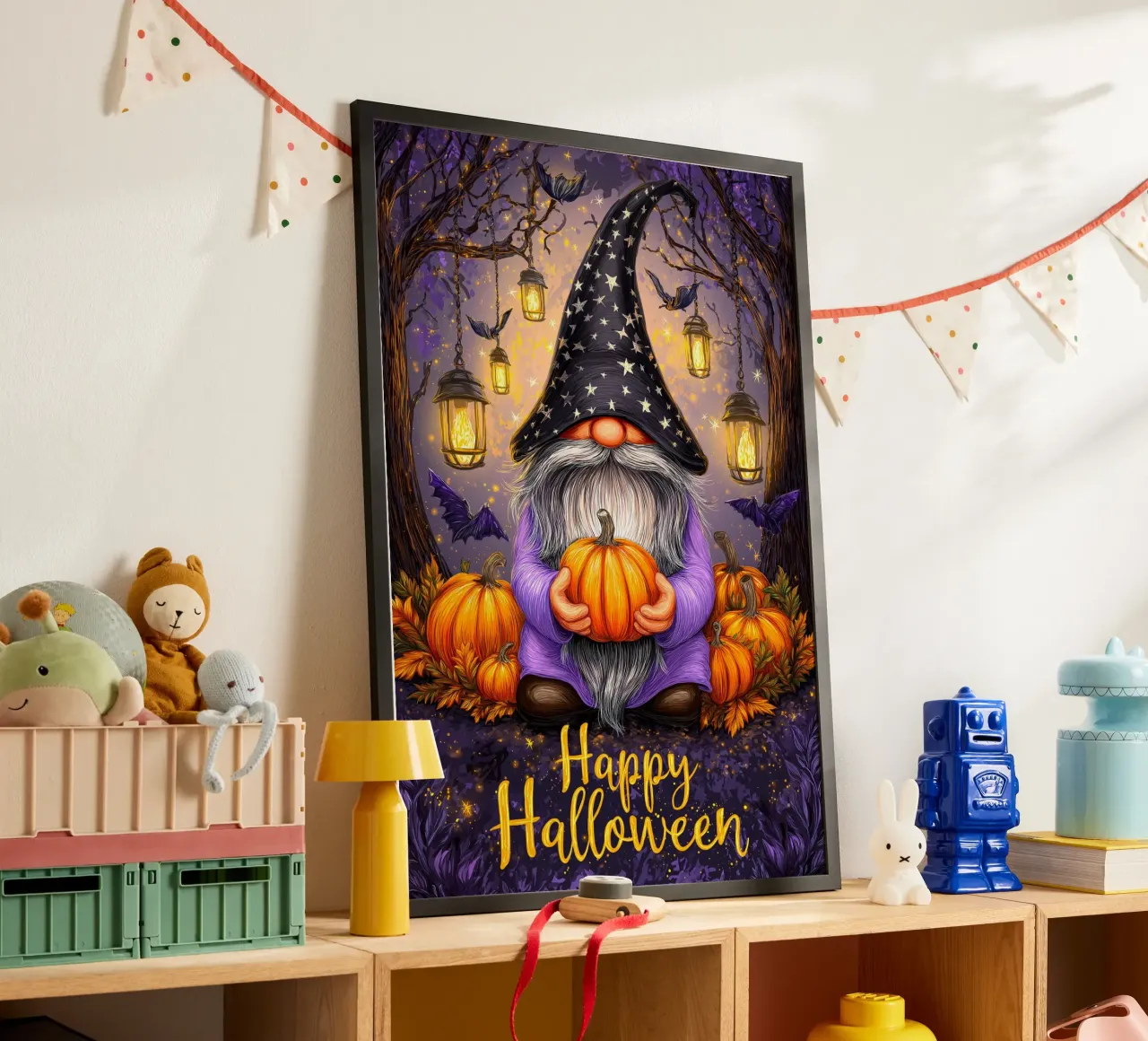 Mago e zucca di Halloween poster da Voxel Visionaries