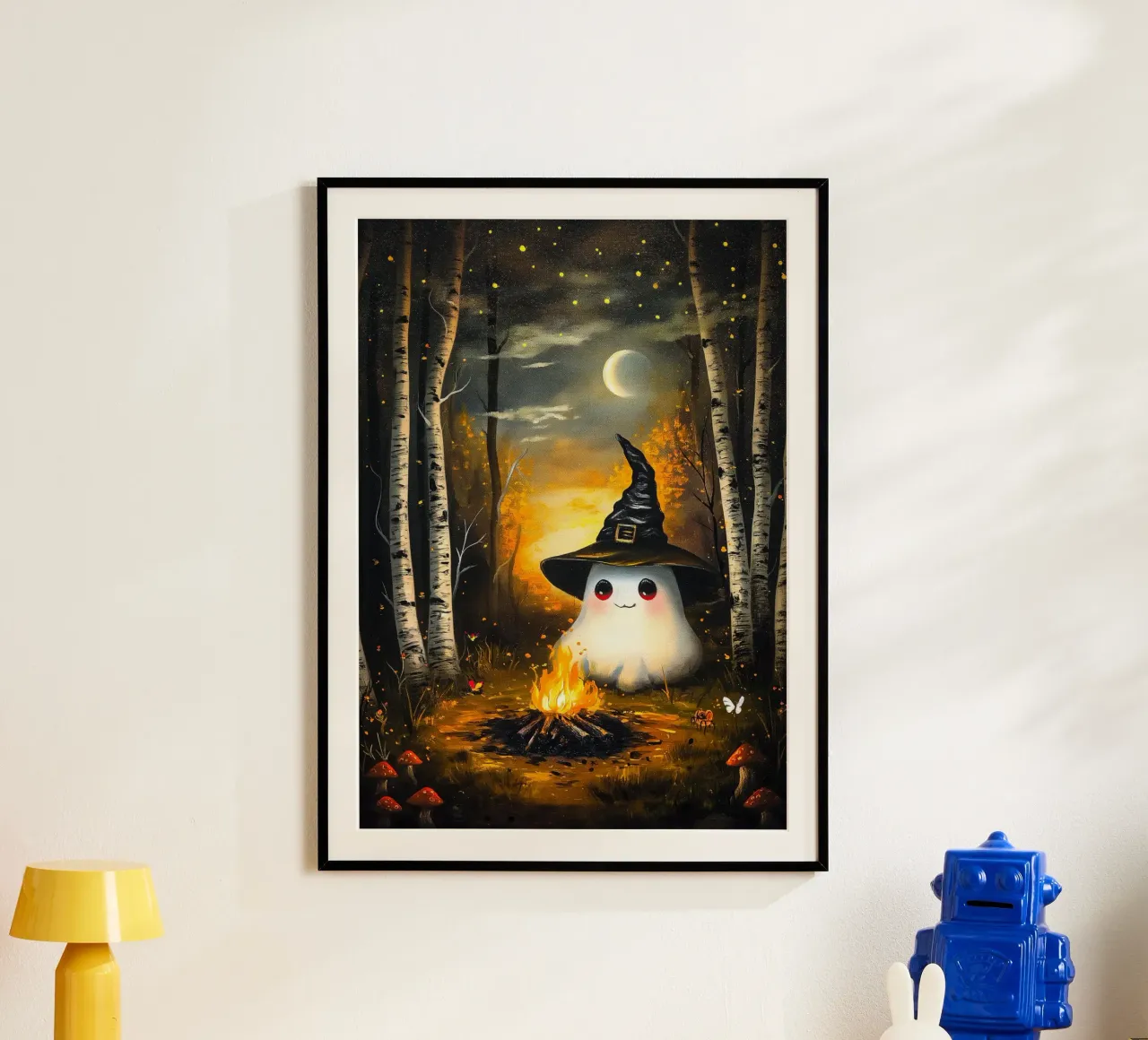 Falò della strega fantasma di Halloween poster da Voxel Visionaries
