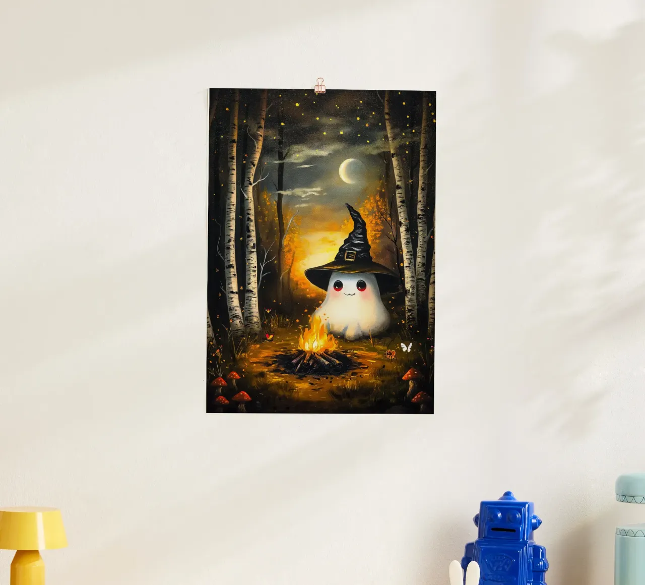 Falò della strega fantasma di Halloween poster da Voxel Visionaries
