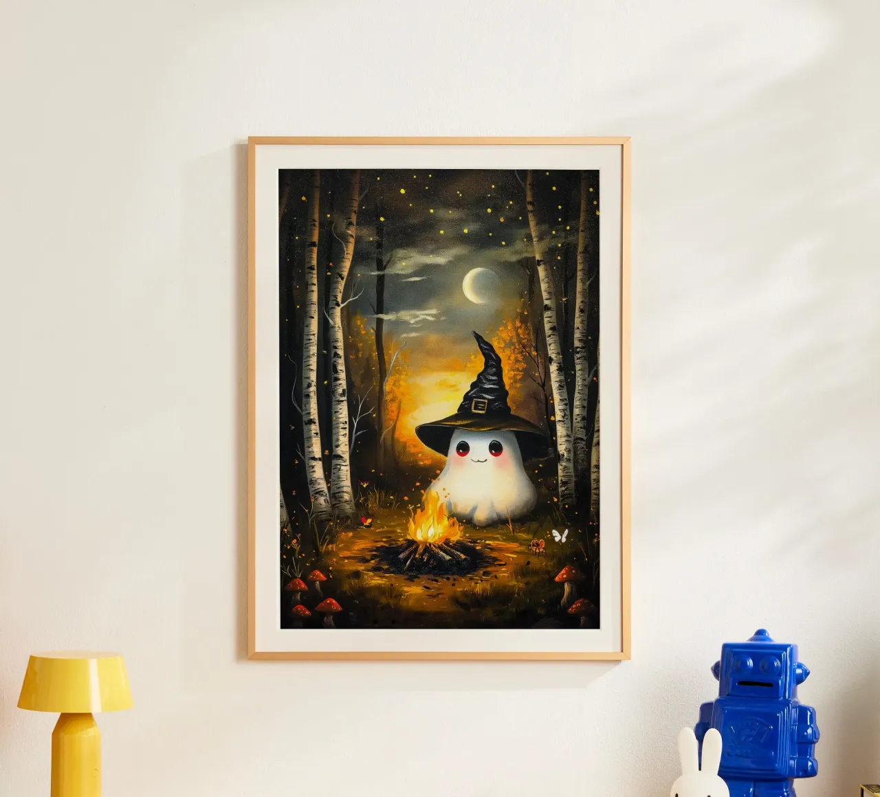 Falò della strega fantasma di Halloween poster da Voxel Visionaries