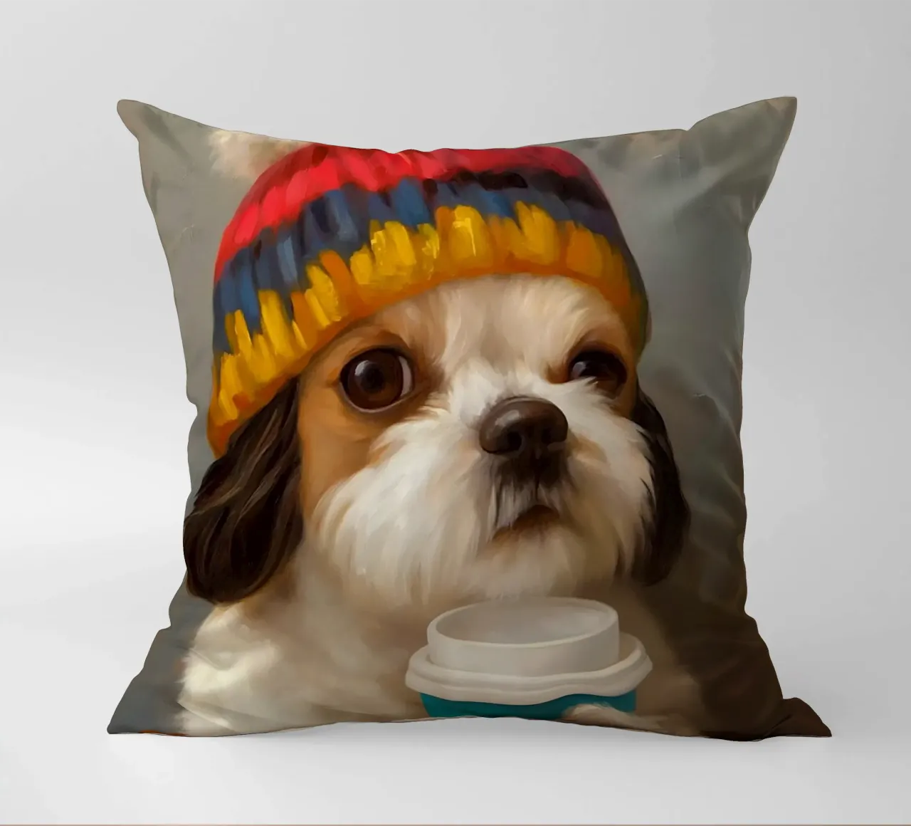 Cane e caffè accogliente cuscino da Voxel Visionaries