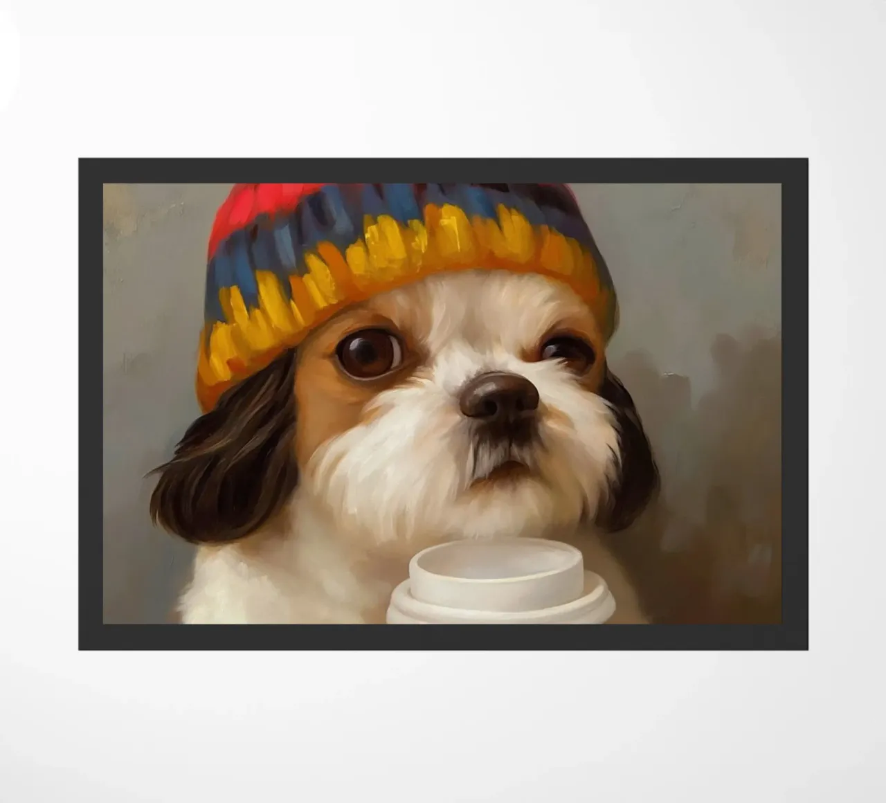 Cane e caffè accogliente zerbino da Voxel Visionaries