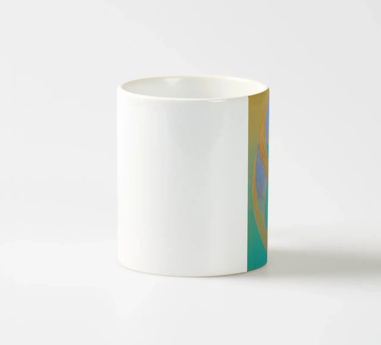 Forme astratte in oro e turchese tazza in ceramica da Imagine