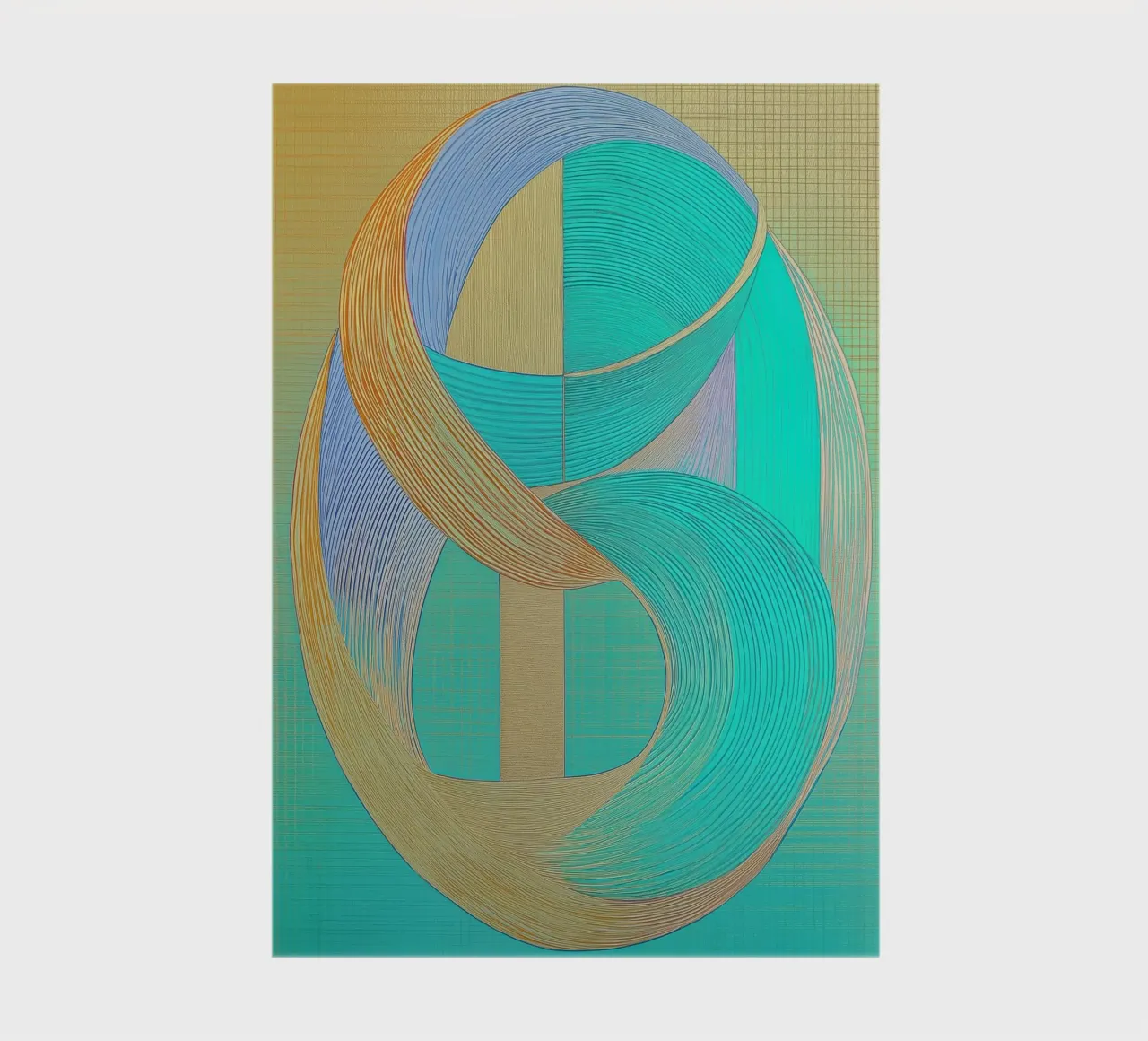Abstract shapes in gold and turquoise notebook by Imagine