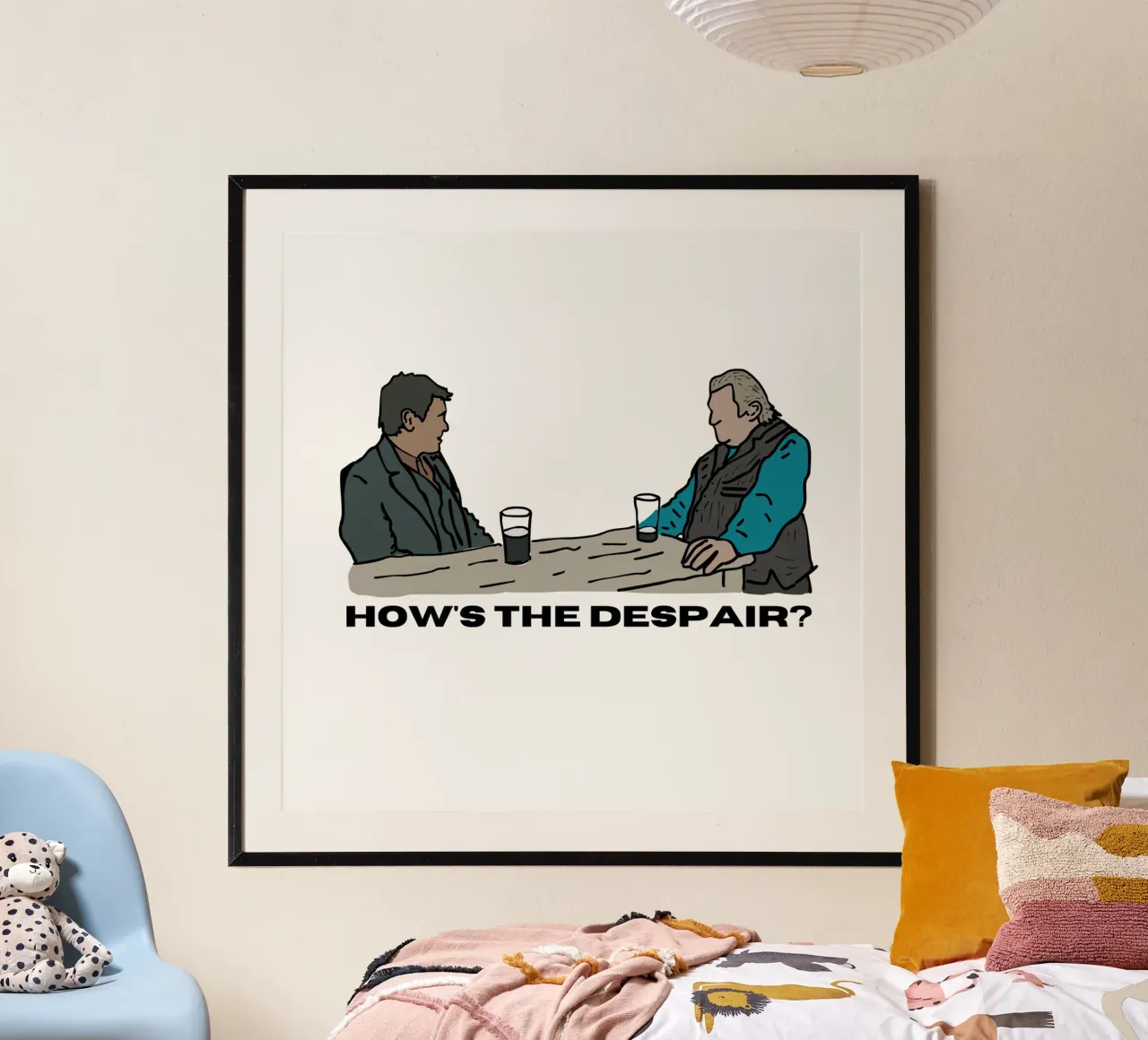 How's the despair? poster con telaio in legno da Melty Shirts