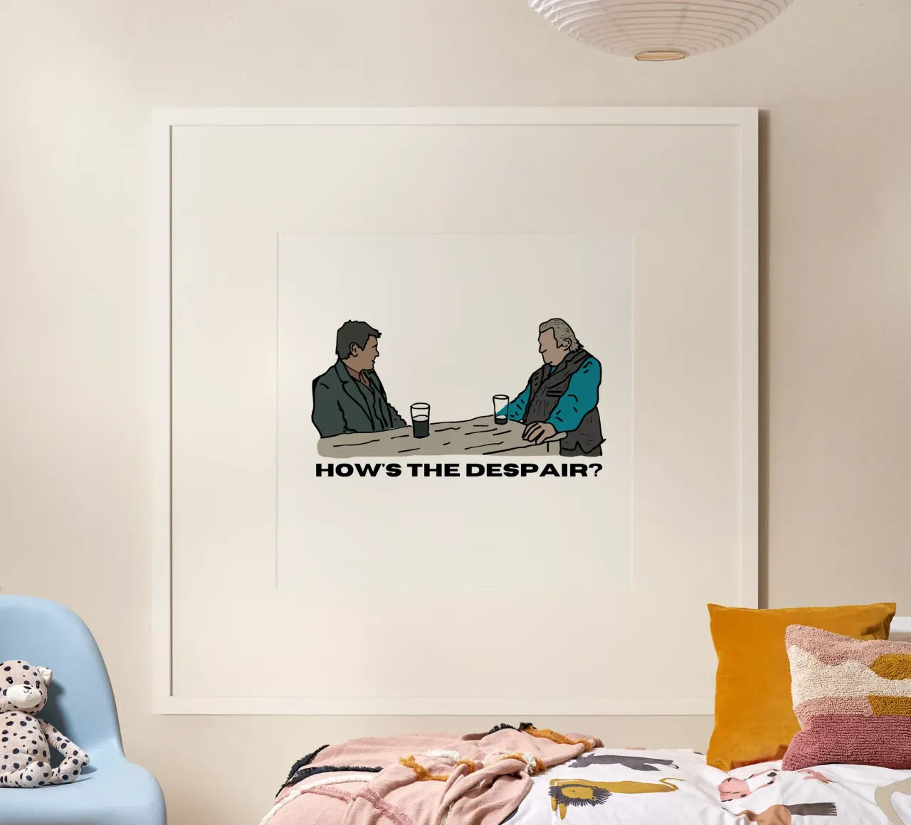 How's the despair? poster con telaio in legno da Melty Shirts