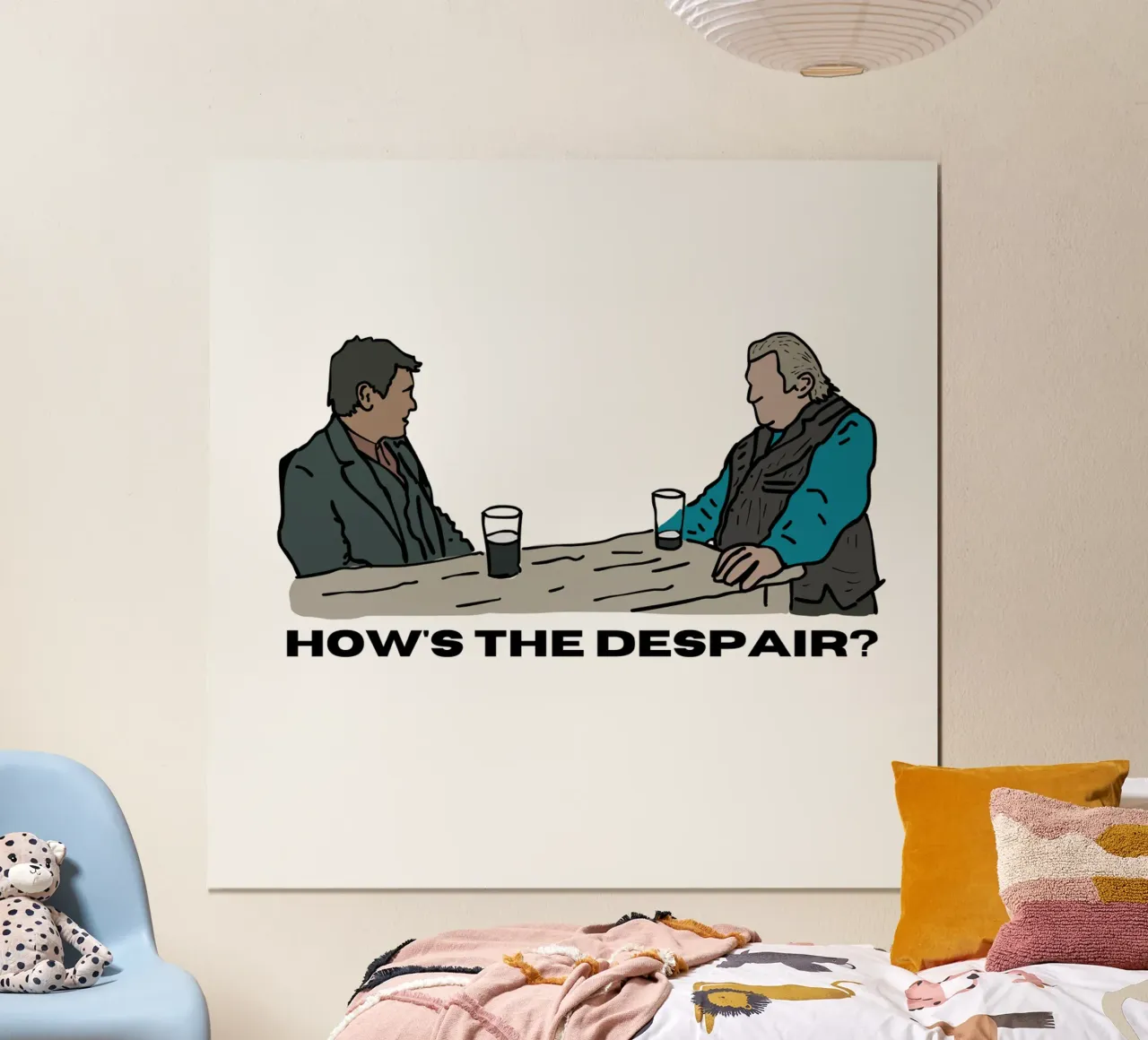 How's the despair? poster con telaio in legno da Melty Shirts