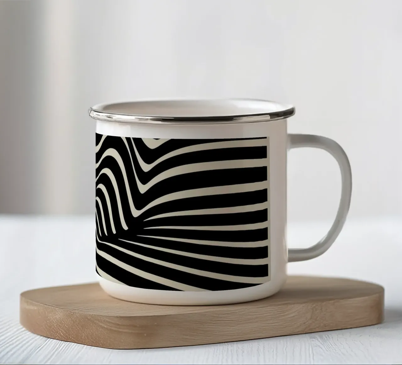 Poster Bauhaus - Modello di linea Op Art 1923 tazza in smalto da Studio Vibe