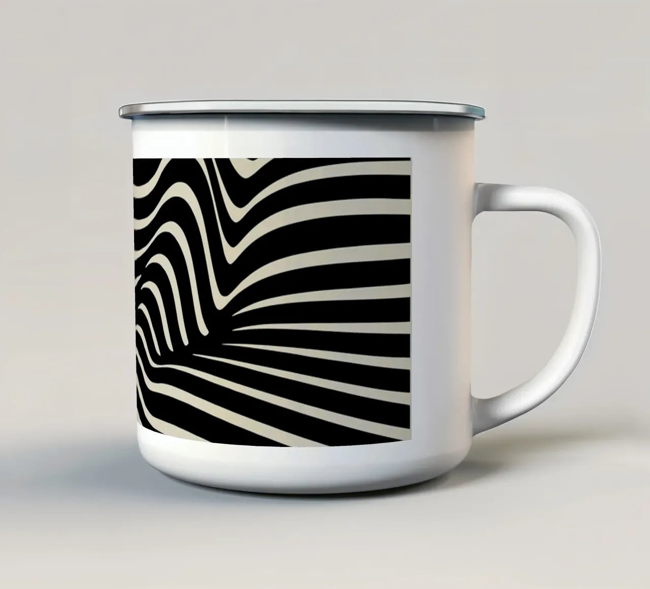 Poster Bauhaus - Modello di linea Op Art 1923 tazza in smalto da Studio Vibe