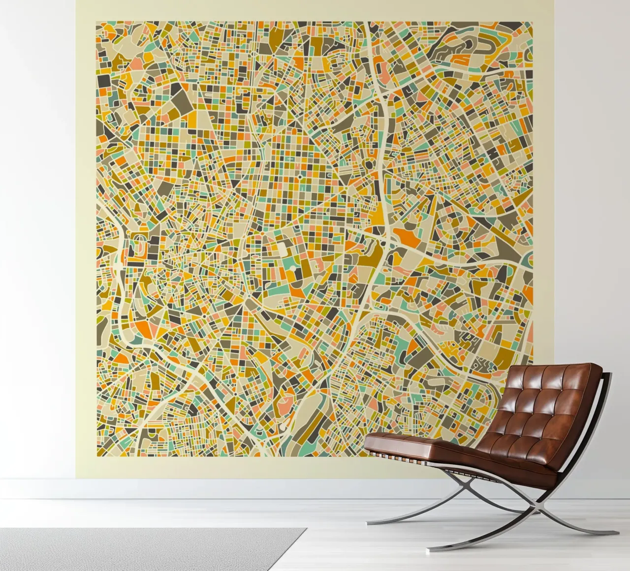 Madrid Map fotobehang van Jazzberry Blue