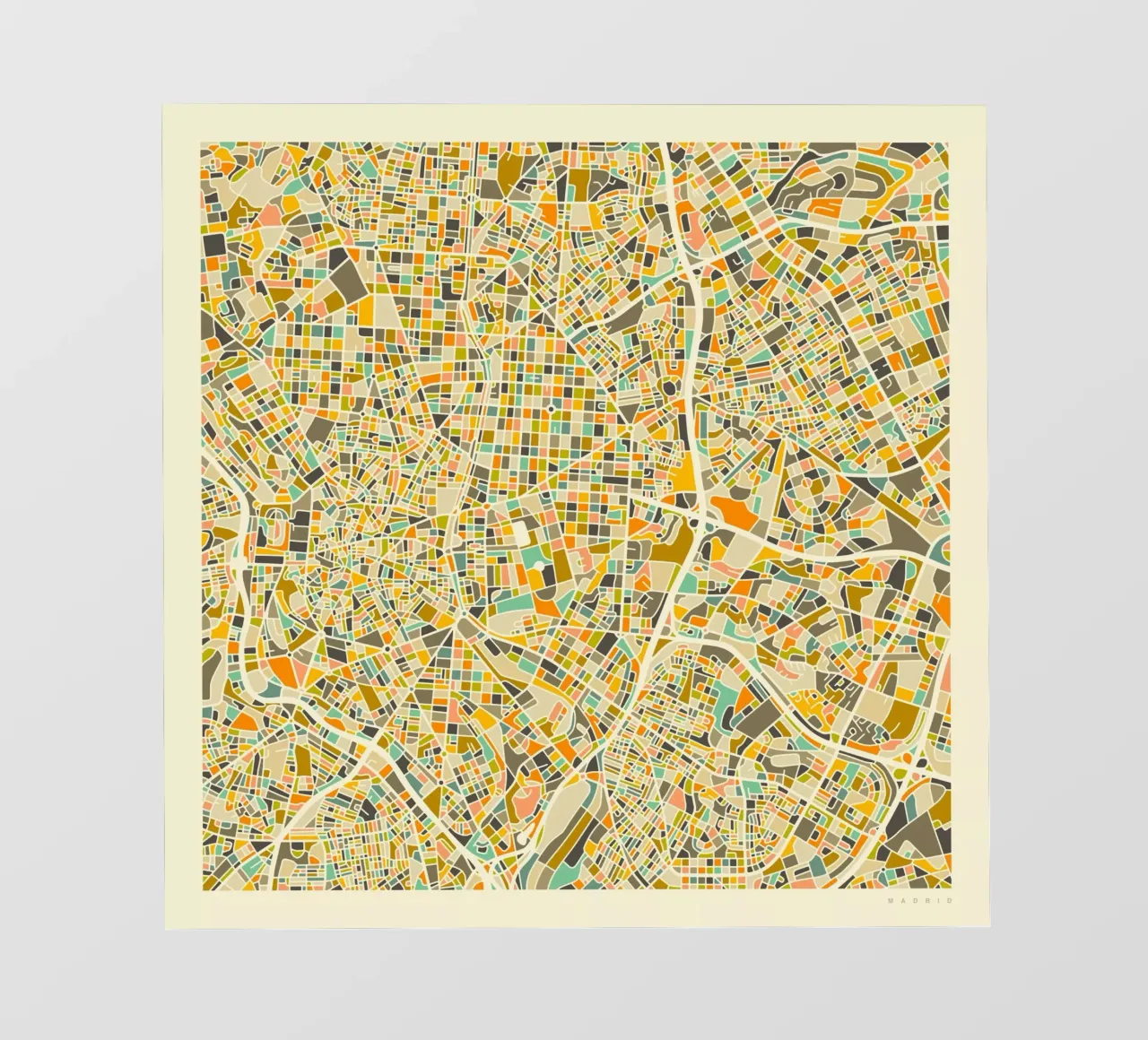 Madrid Map fotobehang van Jazzberry Blue