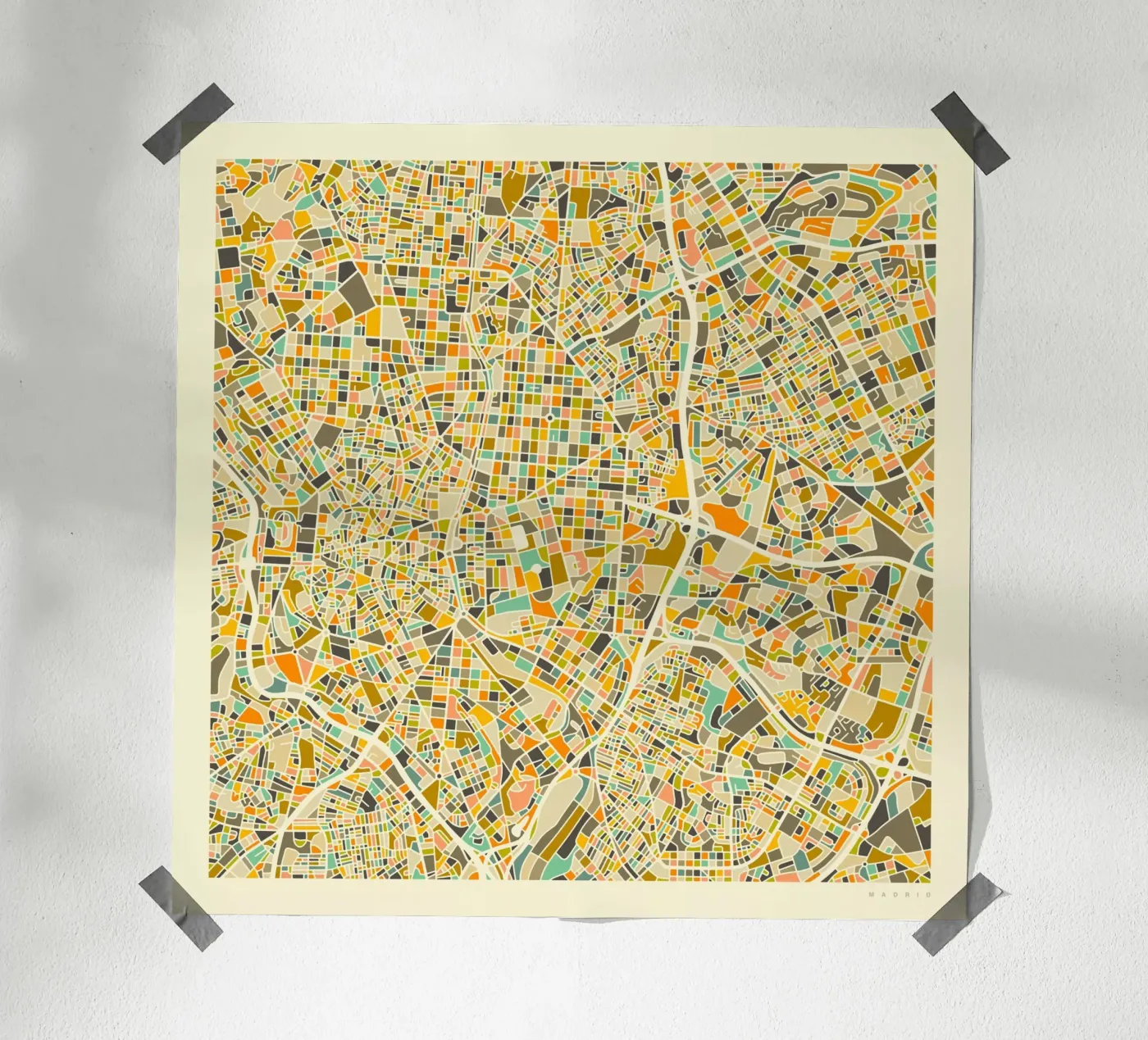Madrid Map Poster von Jazzberry Blue