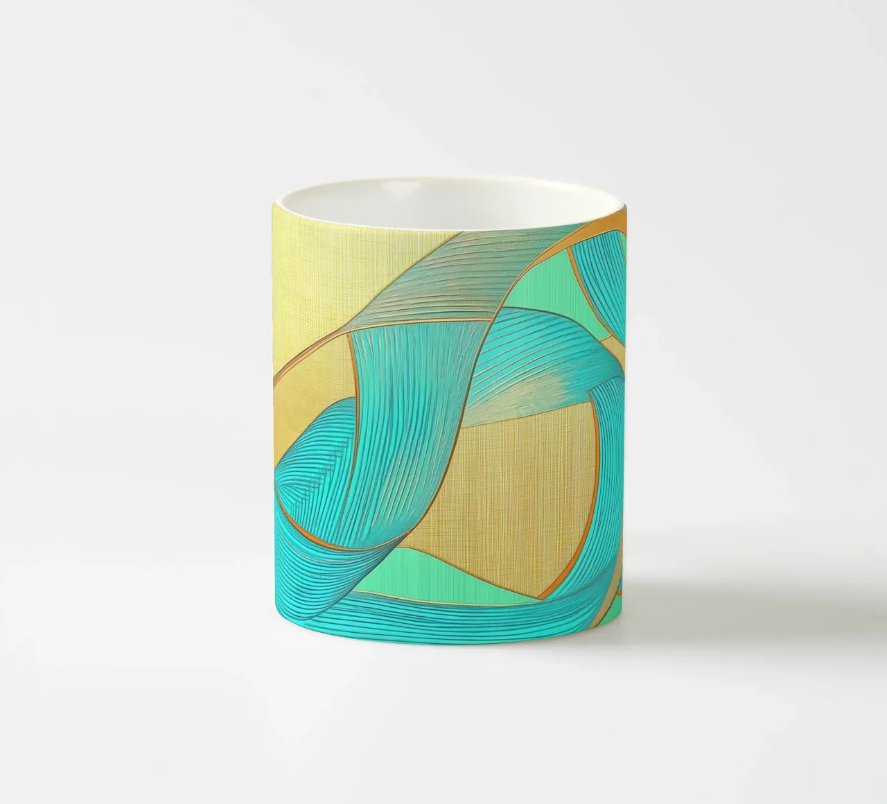 Forme astratte in oro e turchese tazza in ceramica da Imagine