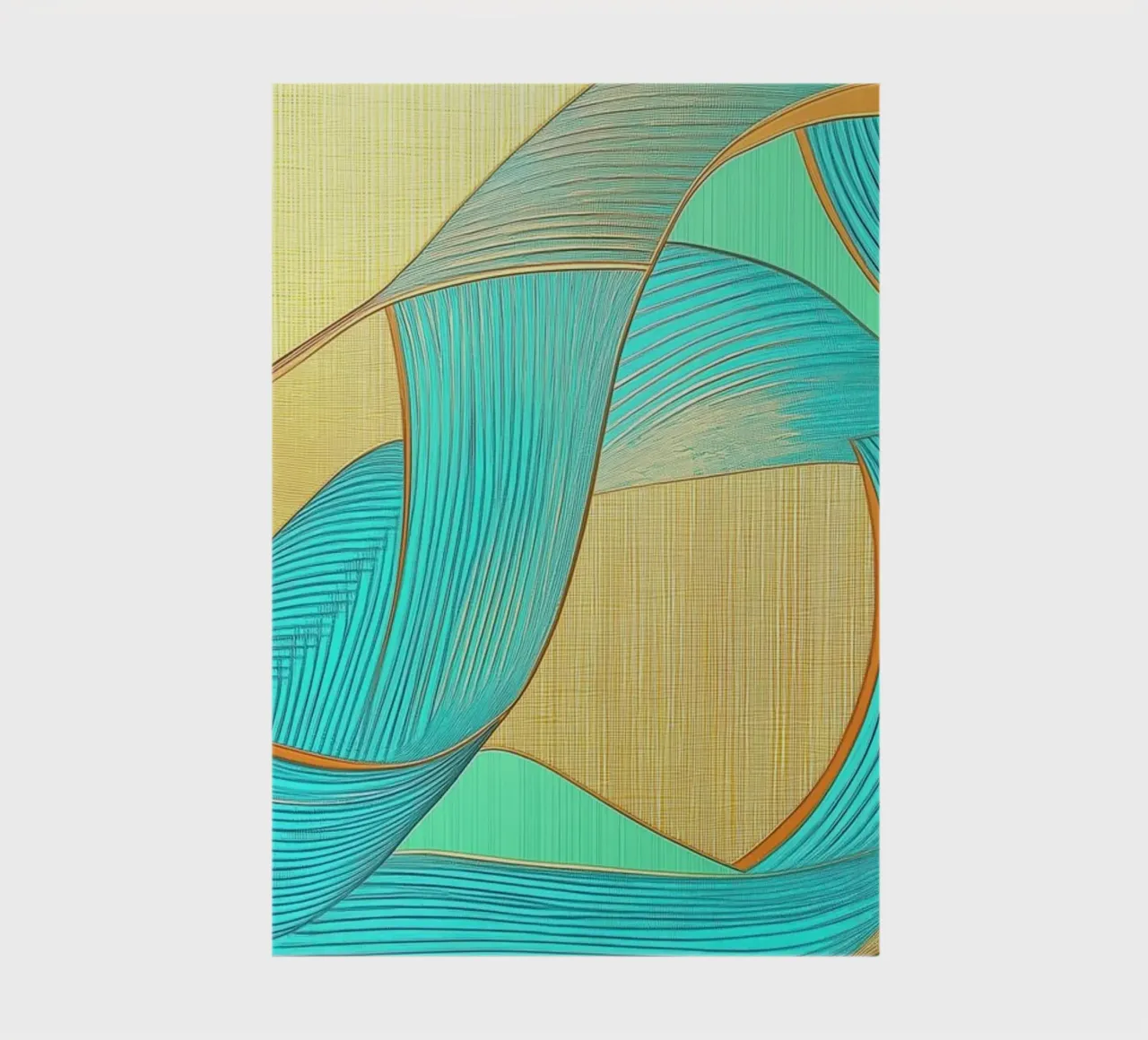 Abstract shapes in gold and turquoise notebook by Imagine