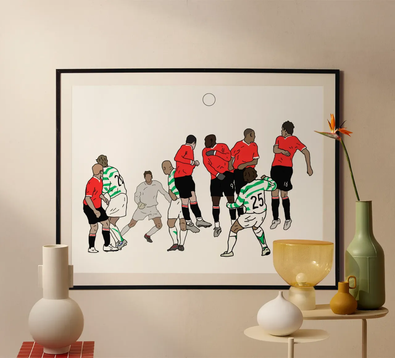 Free Kick - Celtic's Nakamura - Celtic Fans poster con telaio in plastica da Melty Shirts