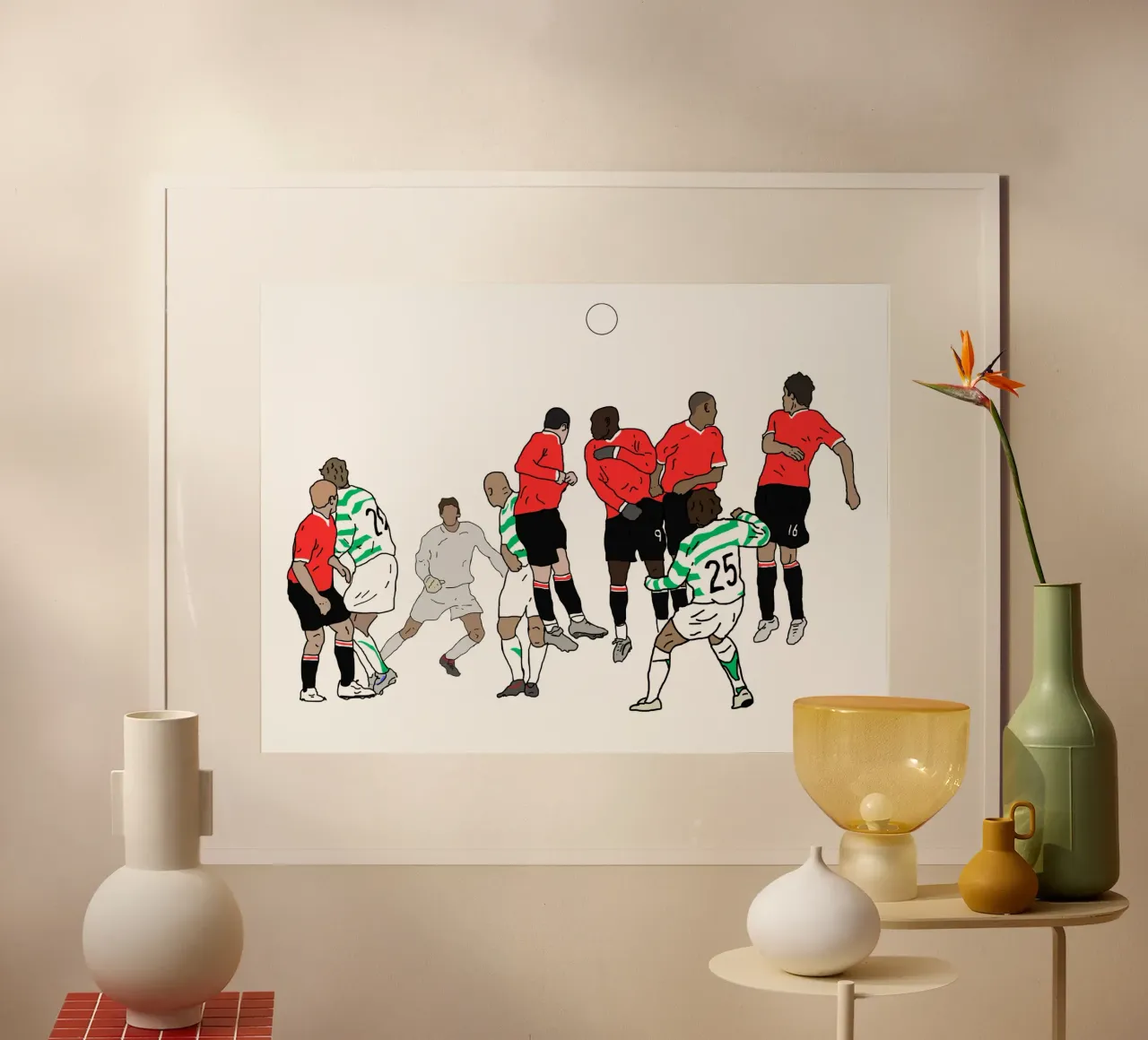 Free Kick - Celtic's Nakamura - Celtic Fans poster con telaio in plastica da Melty Shirts