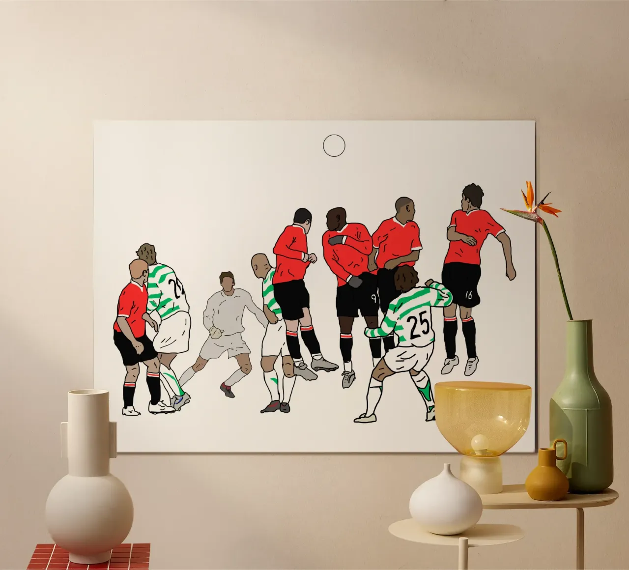 Free Kick - Celtic's Nakamura - Celtic Fans poster con telaio in plastica da Melty Shirts