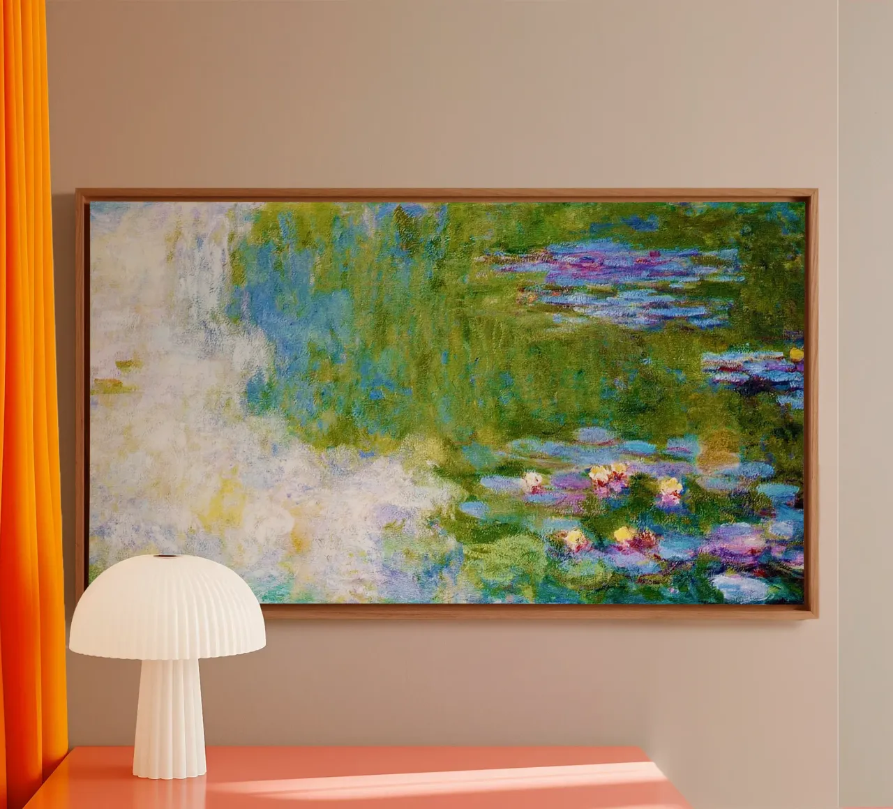 Ninfee (1900 circa) di Claude Monet tela con Cornice a cassetta da Art History