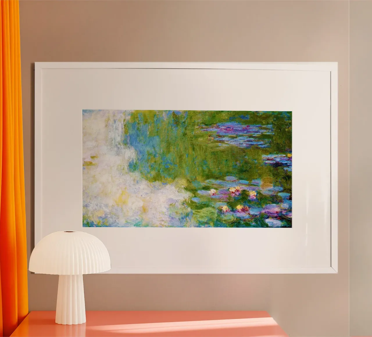 Ninfee (1900 circa) di Claude Monet poster con telaio in plastica da Art History