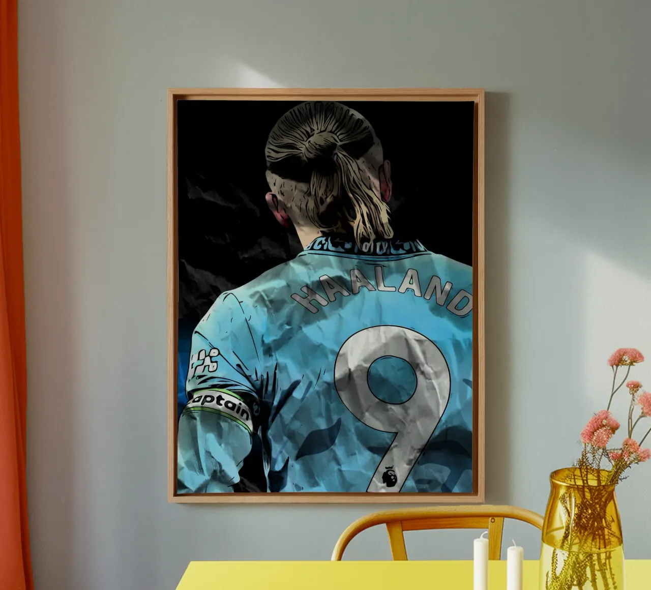 Erling Haaland's Back View canvas with Floater frame by dark eagle