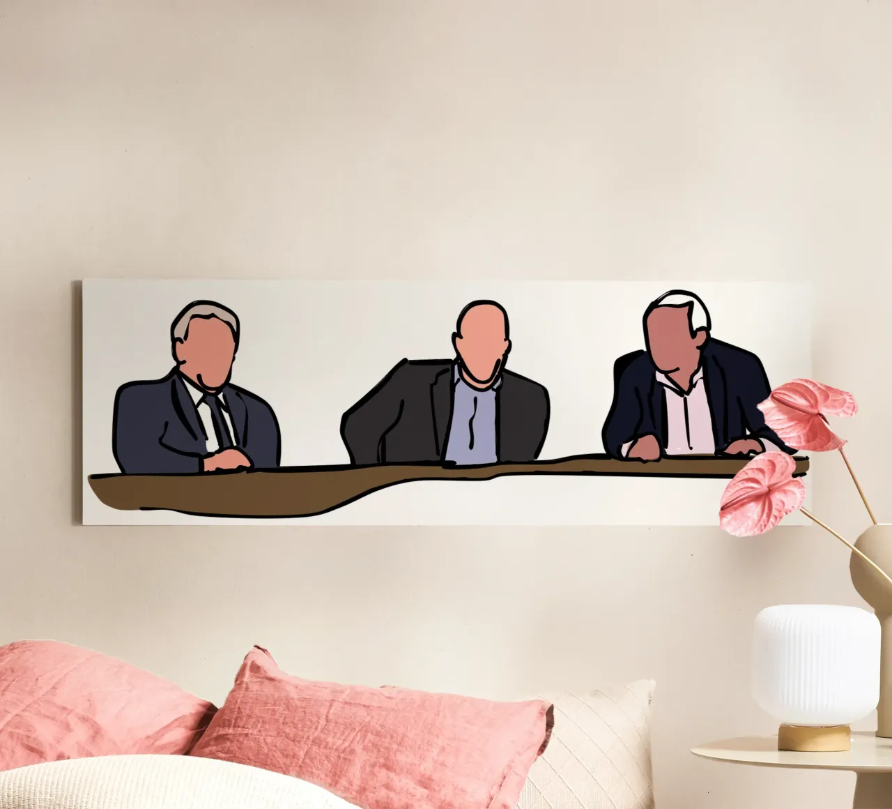 Three Wise Men - John Giles, Liam Brady, Eamon Dunphy tela con Cornice a cassetta da Melty Shirts