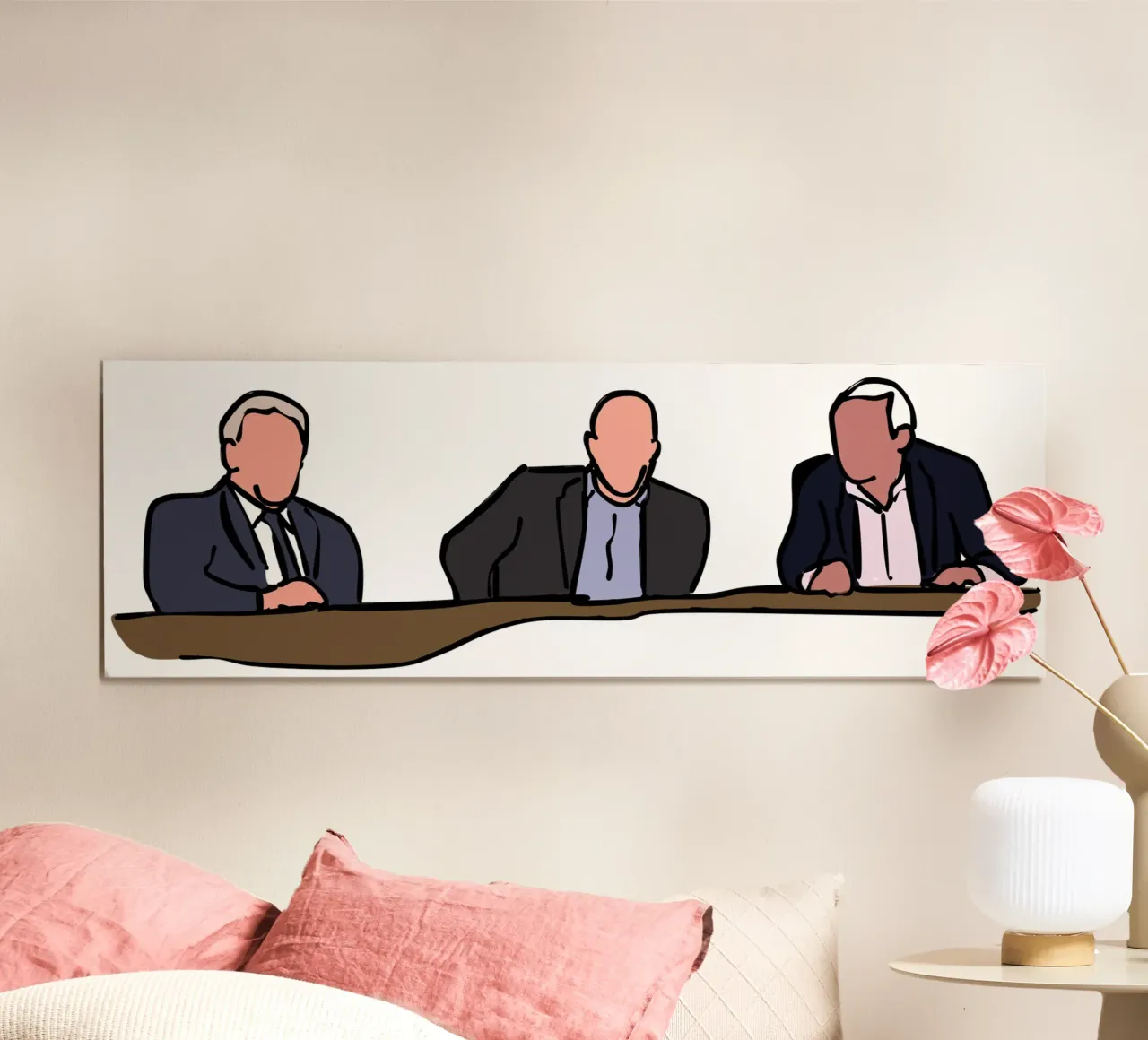 Three Wise Men - John Giles, Liam Brady, Eamon Dunphy poster con marco de madera de Melty Shirts