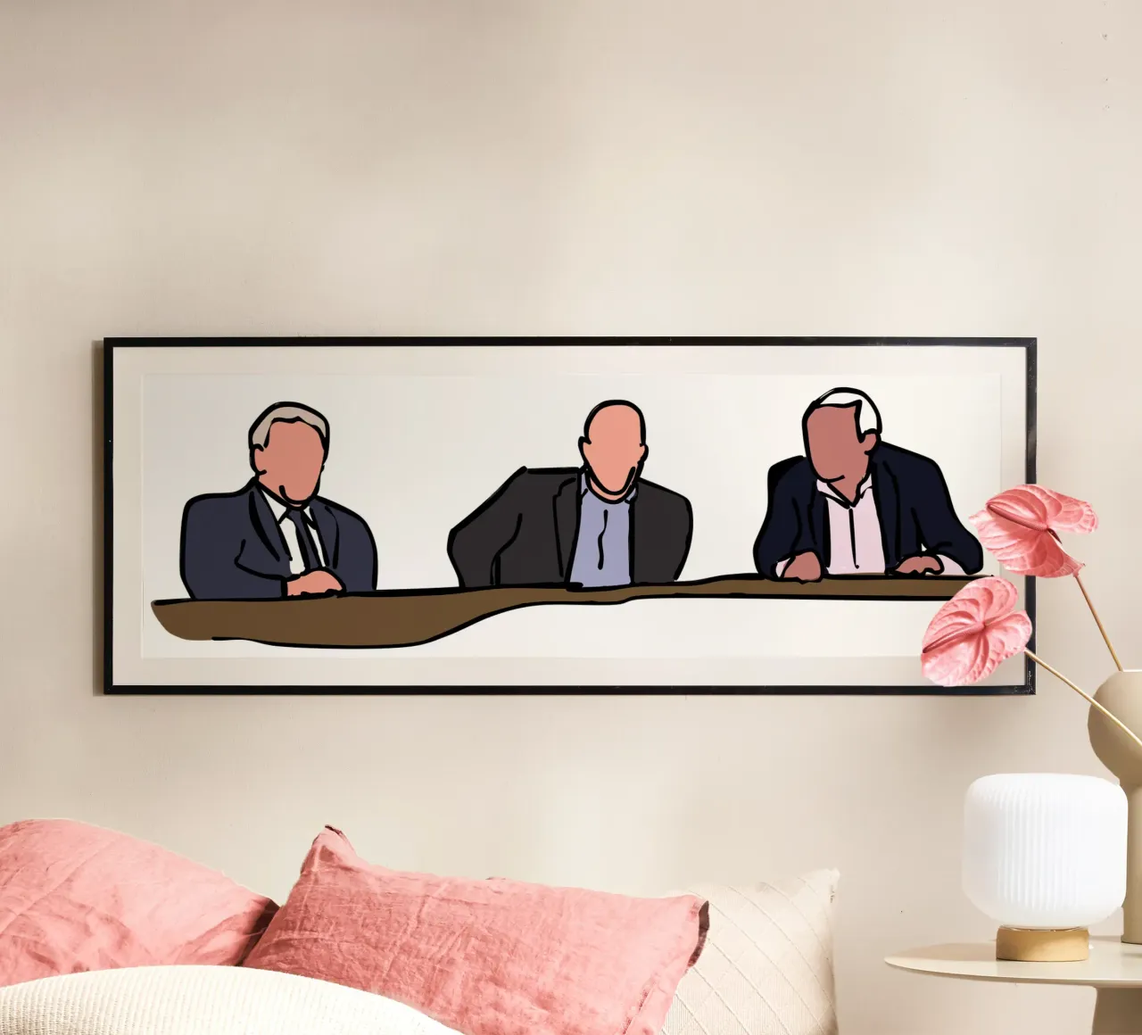 Three Wise Men - John Giles, Liam Brady, Eamon Dunphy poster con marco de madera de Melty Shirts