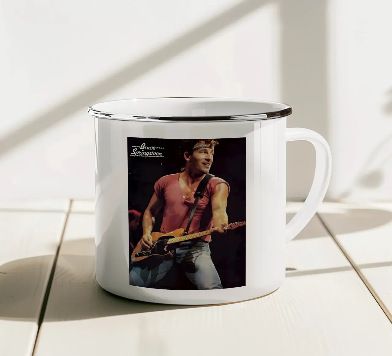 Bruce Springsteen tazza in smalto da Low poly art