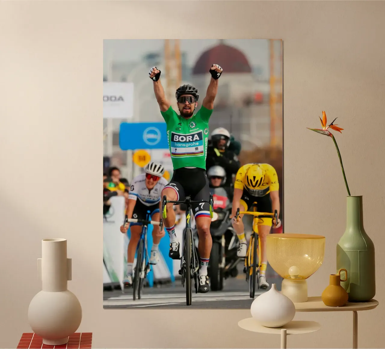 festeggiamenti dopo aver tagliato il traguardo poster da addelia shope