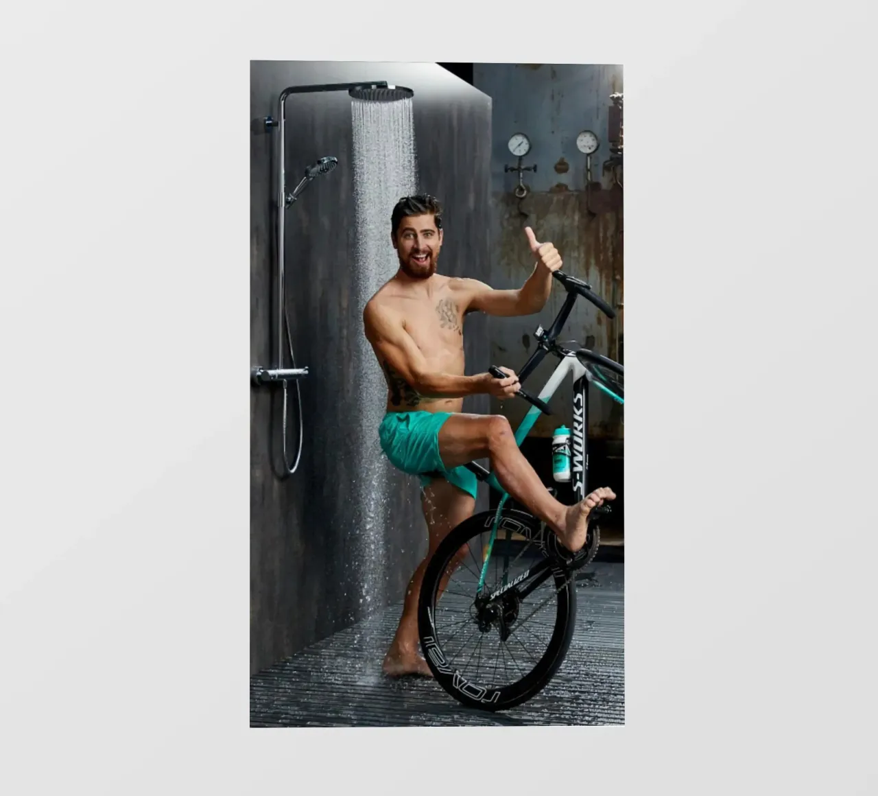 Peter Sagan pubblicizza le biciclette pellicola backlit da addelia shope