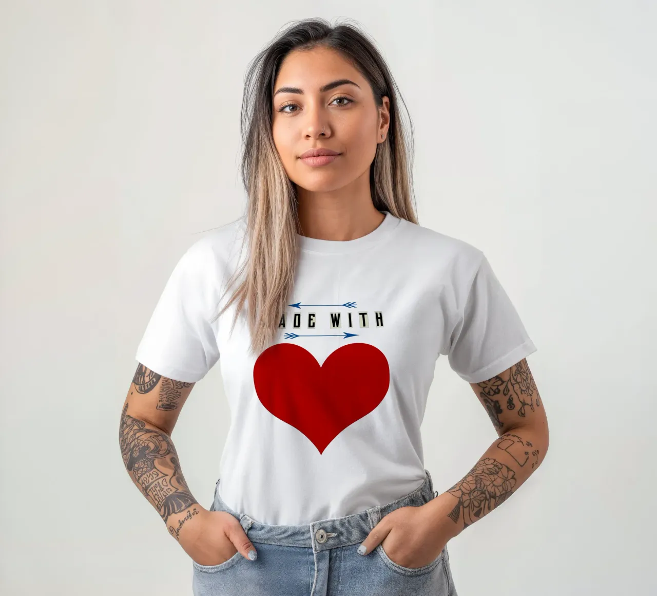 Made with heart Red t-shirt da TijanaArtStudio88