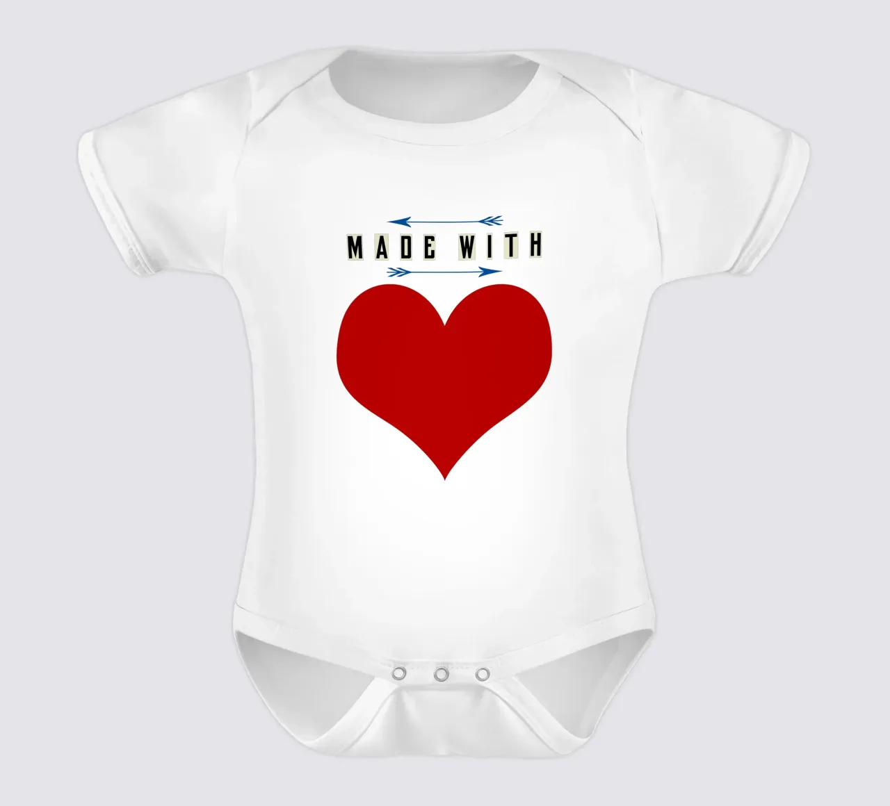 Made with heart Red body neonato maniche corte da TijanaArtStudio88