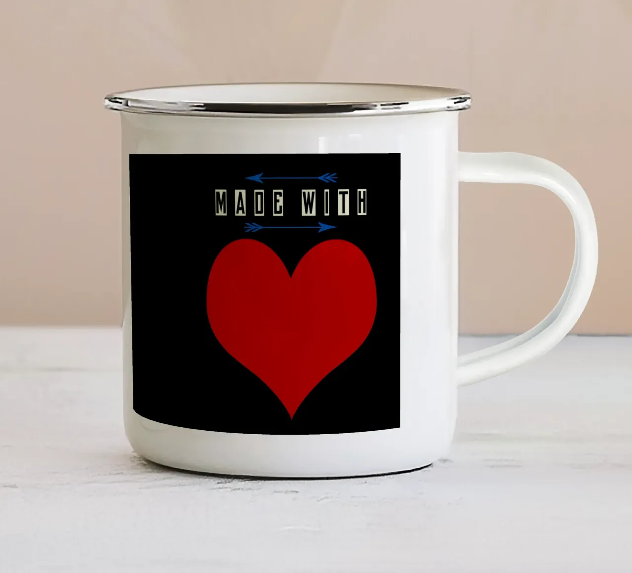 Made with heart Red tazza in smalto da TijanaArtStudio88