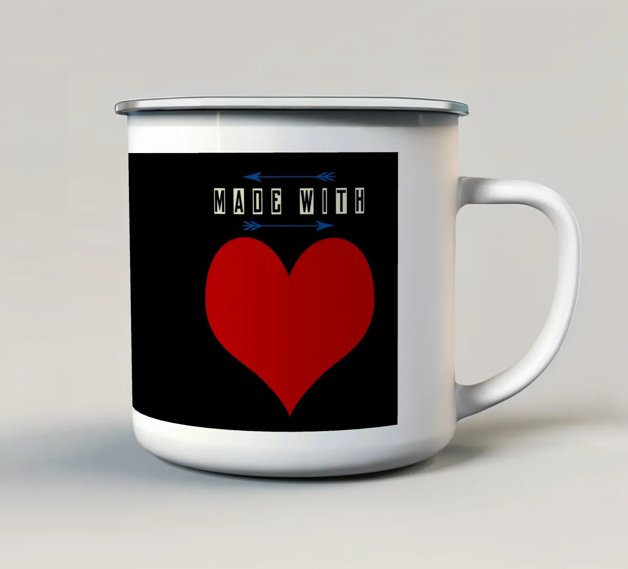Made with heart Red tazza in smalto da TijanaArtStudio88