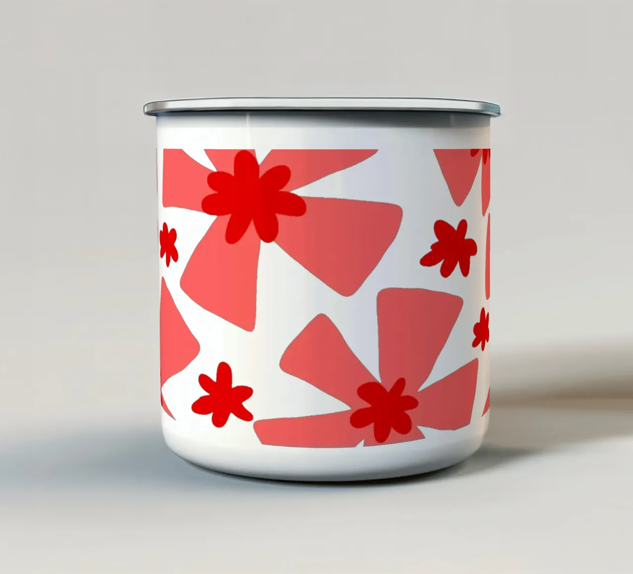 Valentine red and pink vibrant abstract flowers tazza in smalto da TijanaArtStudio88