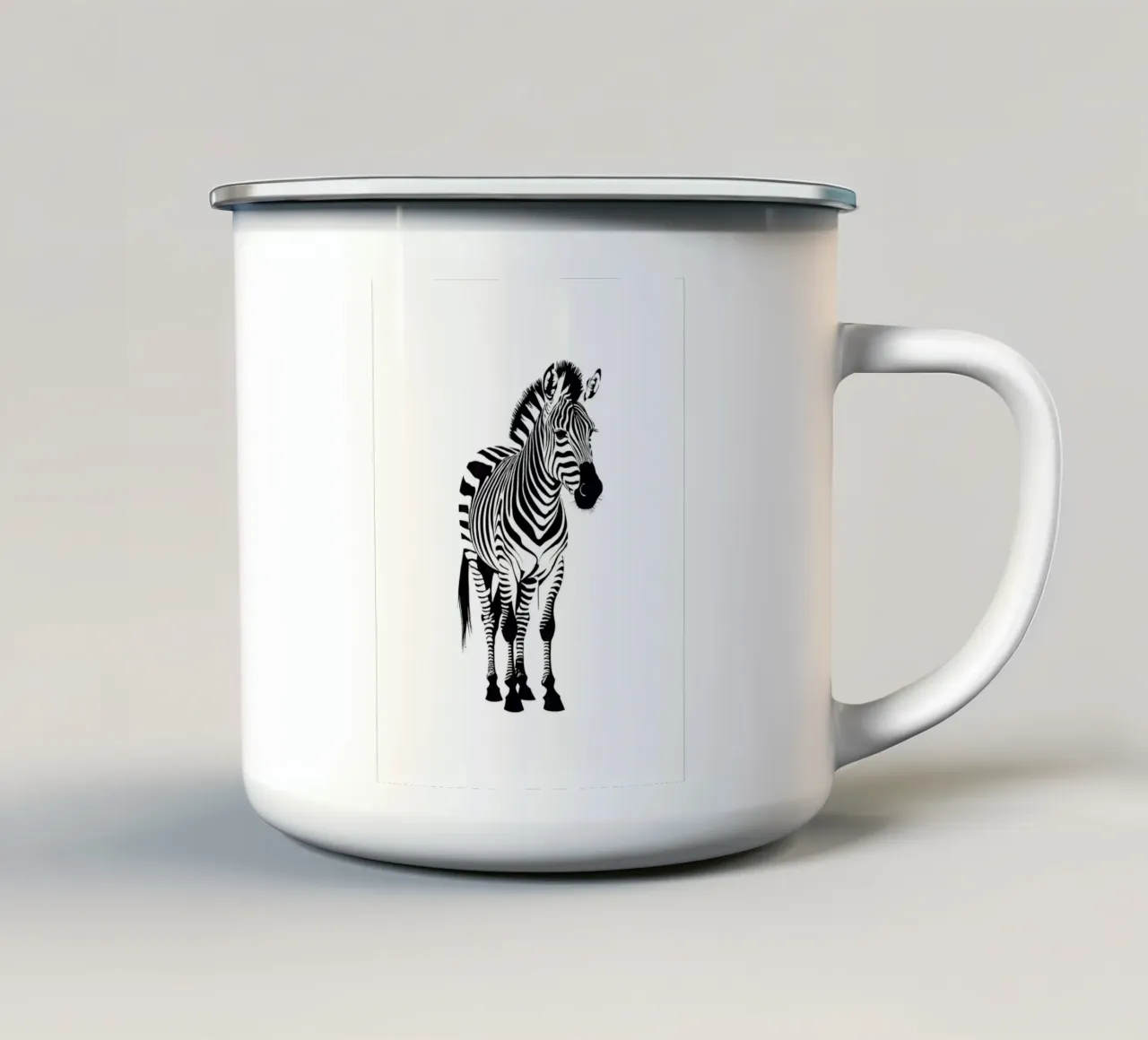 Zebra tazza in smalto da Dumery Art