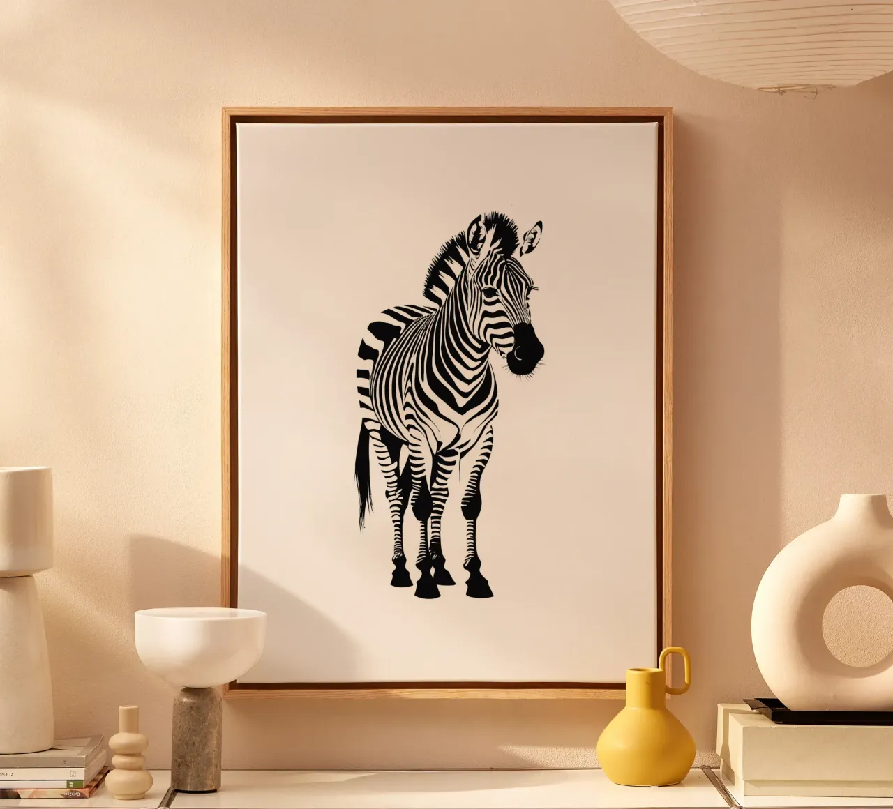 Zebra tela con Cornice a cassetta da Dumery Art