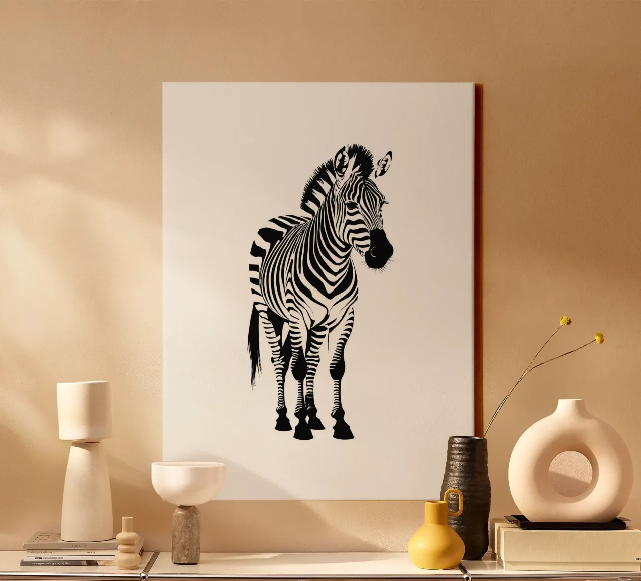 Zebra tela con Cornice a cassetta da Dumery Art