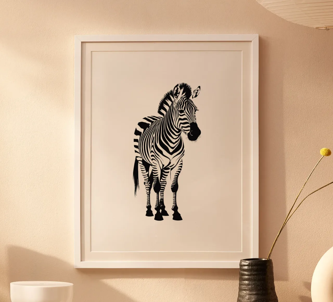 Zebra poster con telaio in legno da Dumery Art