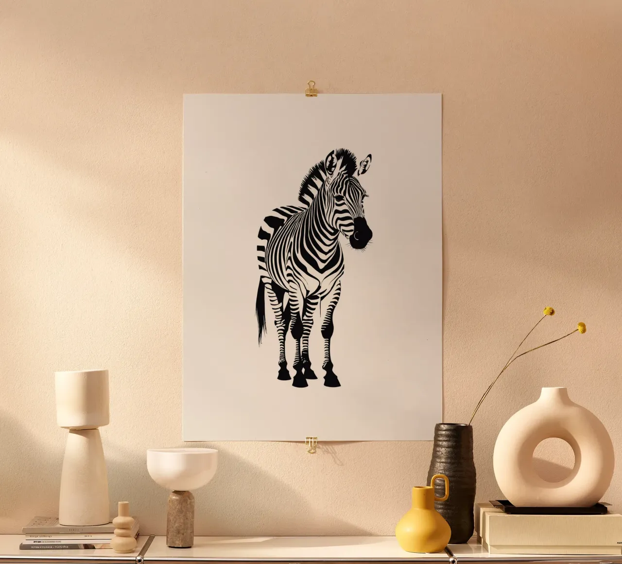 Zebra poster con telaio in legno da Dumery Art