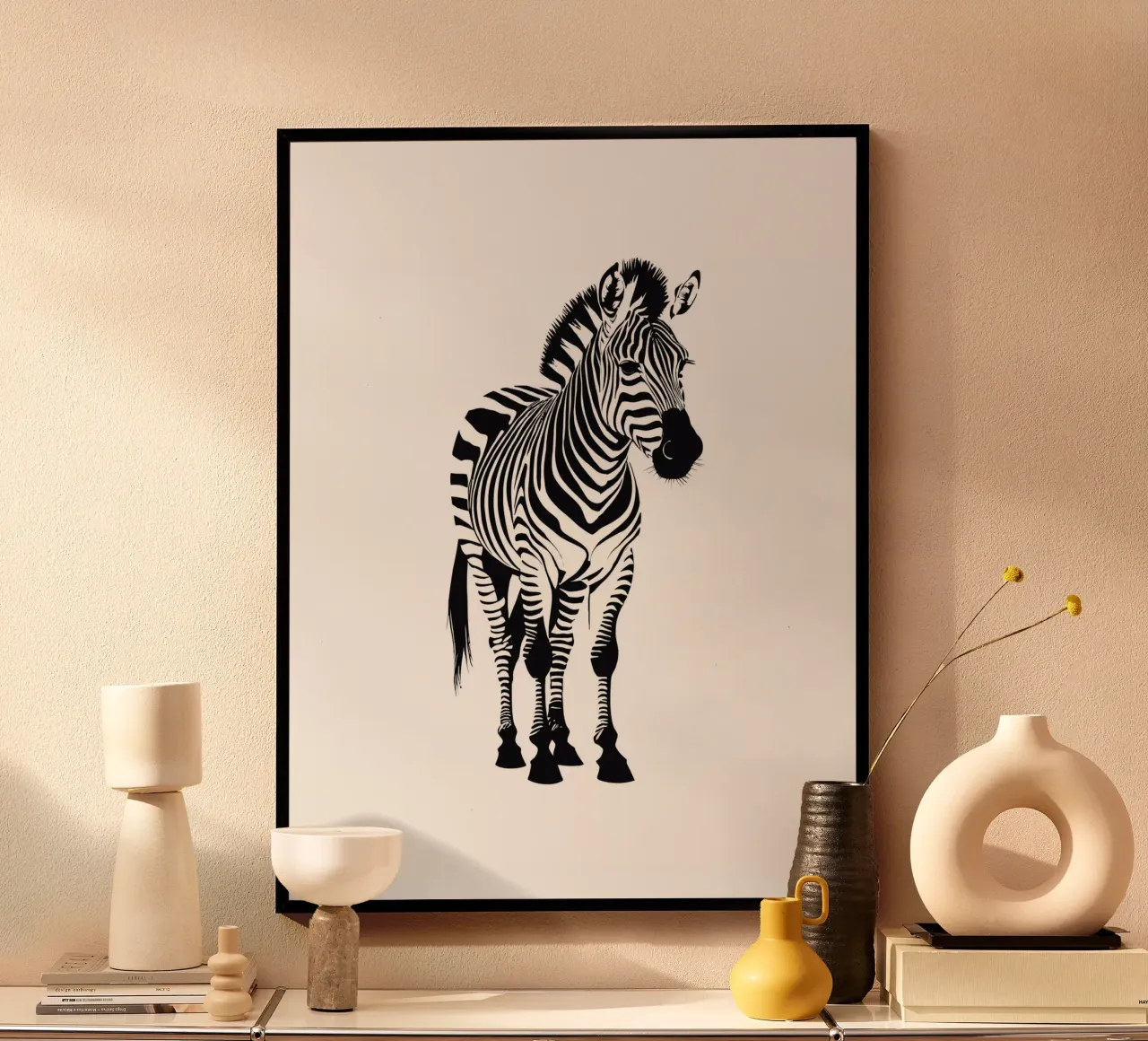 Zebra poster con telaio in legno da Dumery Art