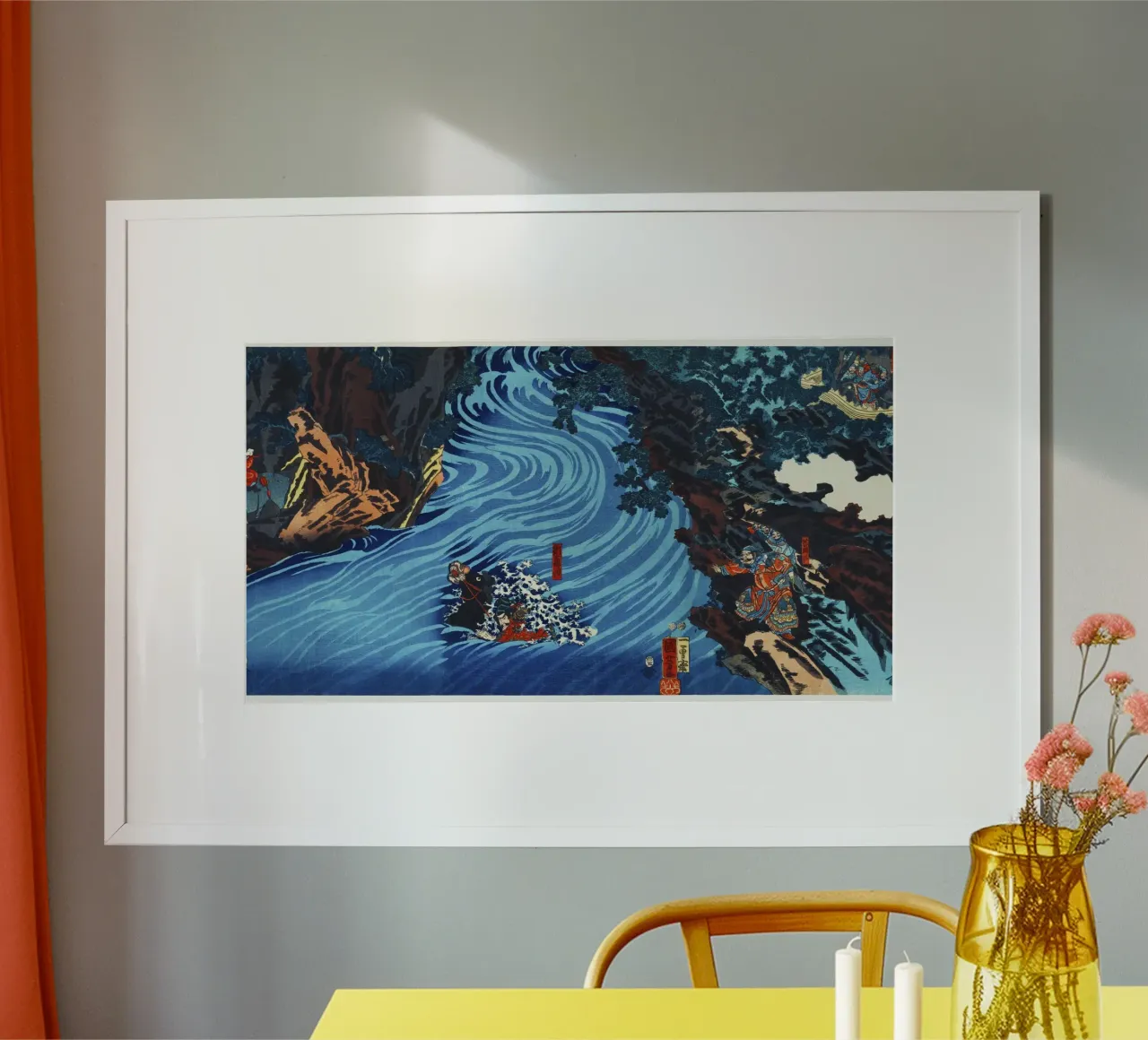 Gentoku Uma o Odorashite Tankei o Koeru zu di Utagawa Kuniyo poster con telaio in plastica da Classic Art Prints