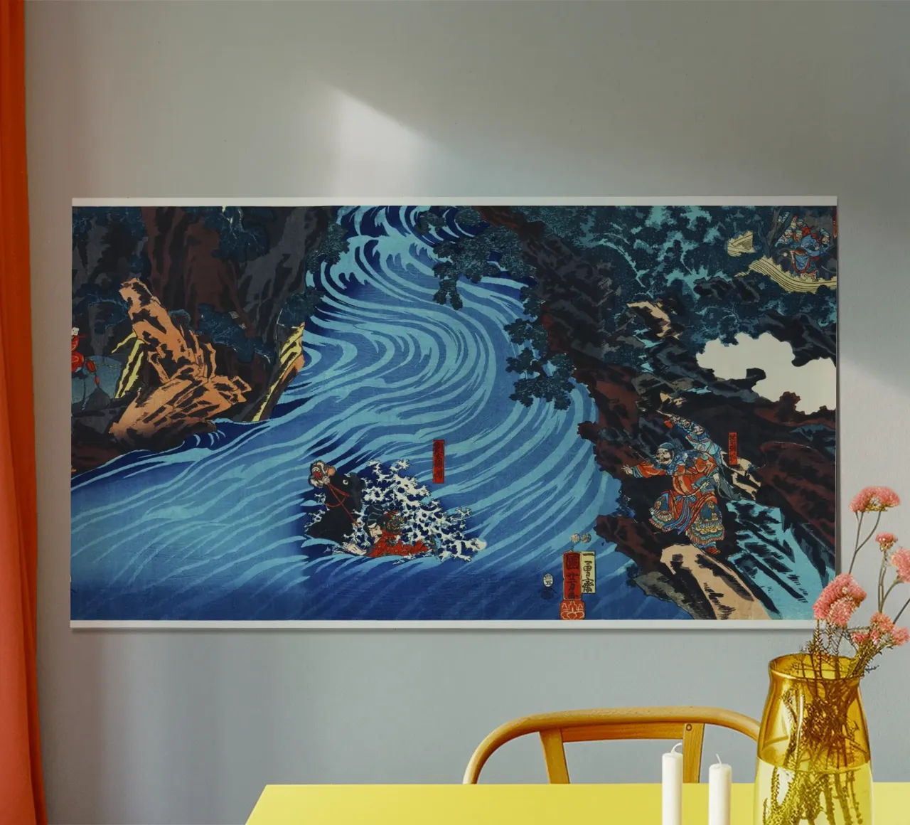 Gentoku Uma o Odorashite Tankei o Koeru zu di Utagawa Kuniyo poster con telaio in plastica da Classic Art Prints